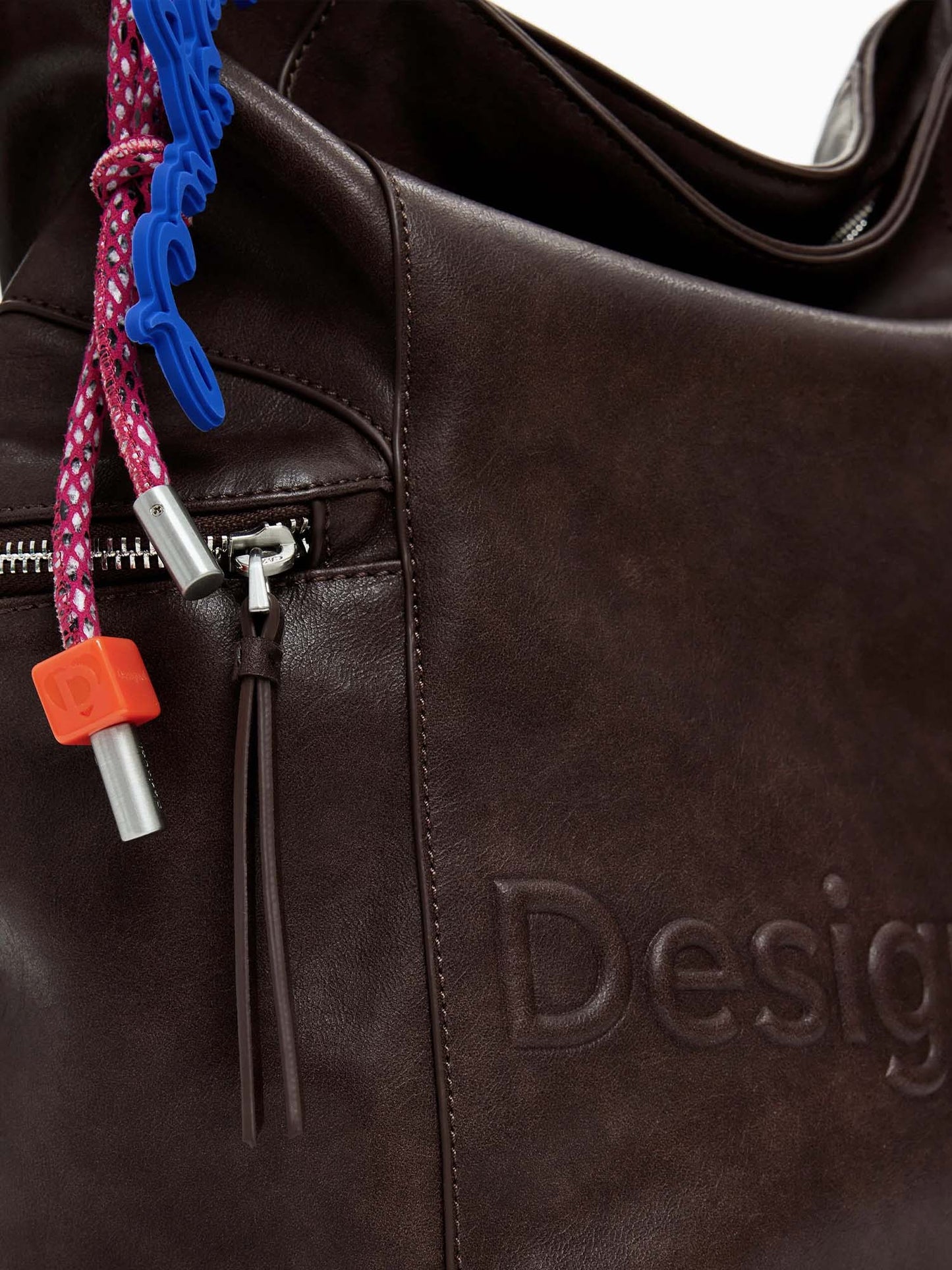BORSA CONVERTIBILE HALF LOGO DESIGUAL DONNA CIOCCOLATO