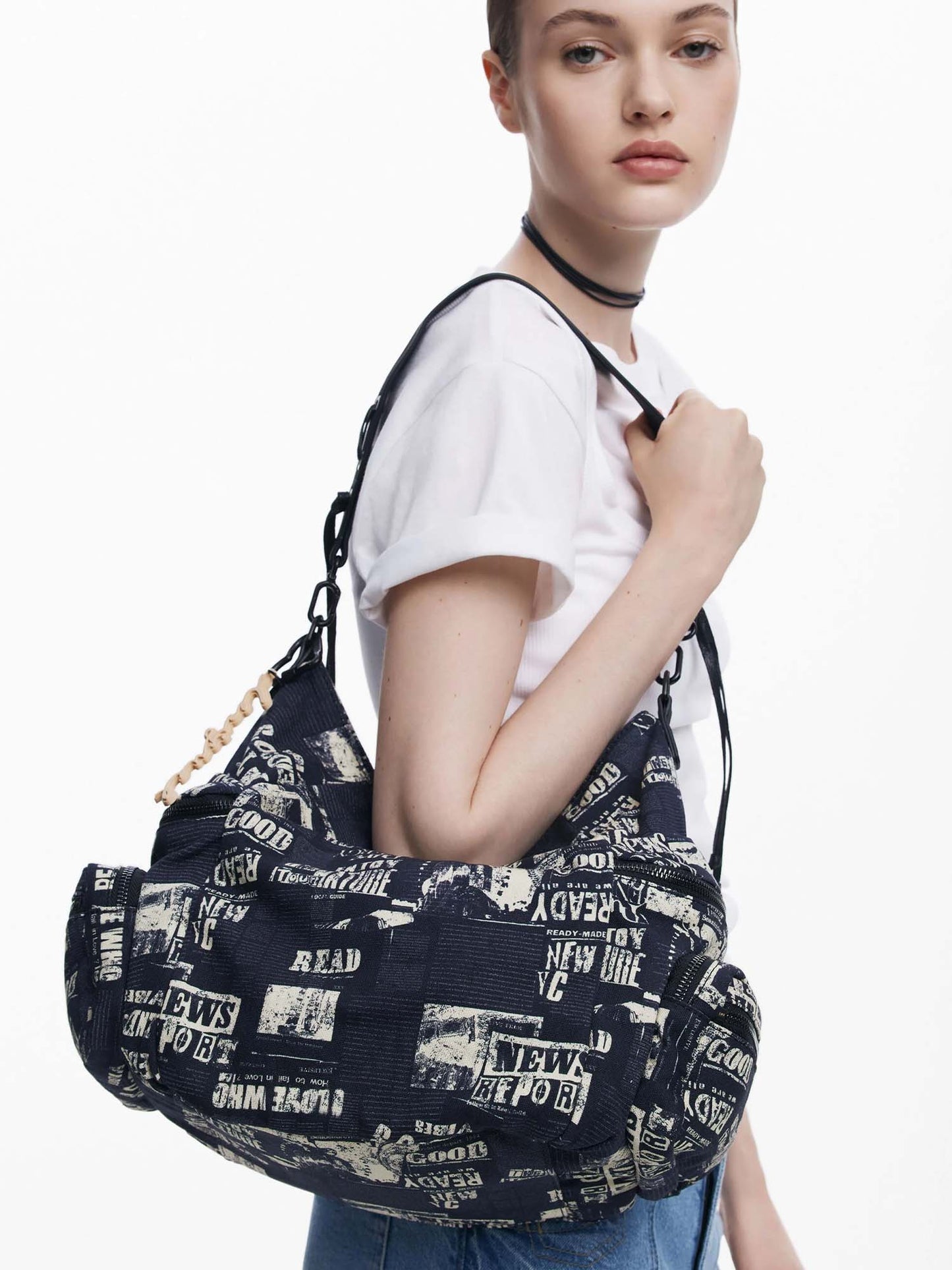 BORSA GIORNALE DESIGUAL DONNA NERO