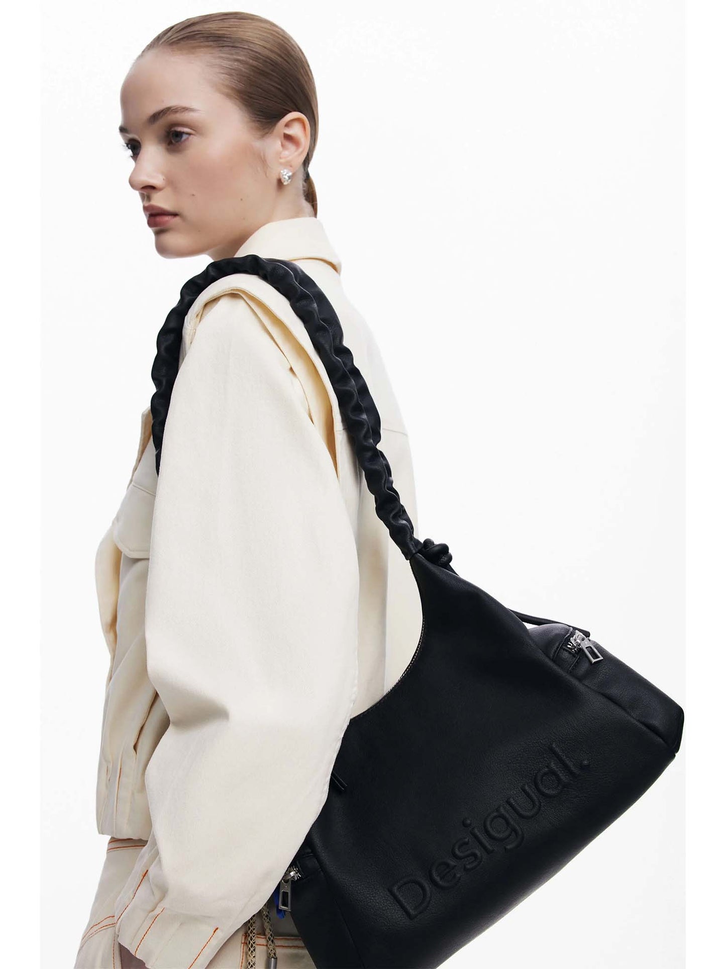 BORSA HALF LOGO DESIGUALDONNA NERO