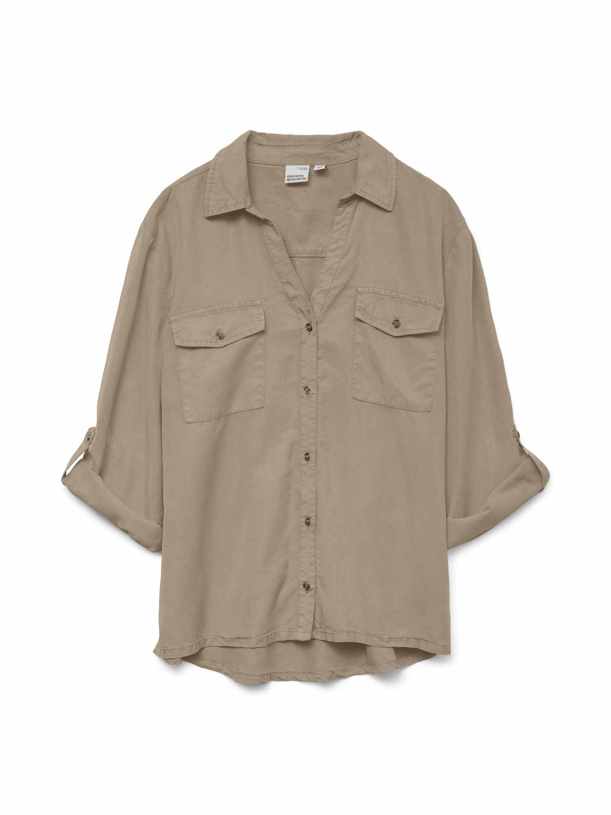 Vero moda bree 7/8 camicia da donna beige