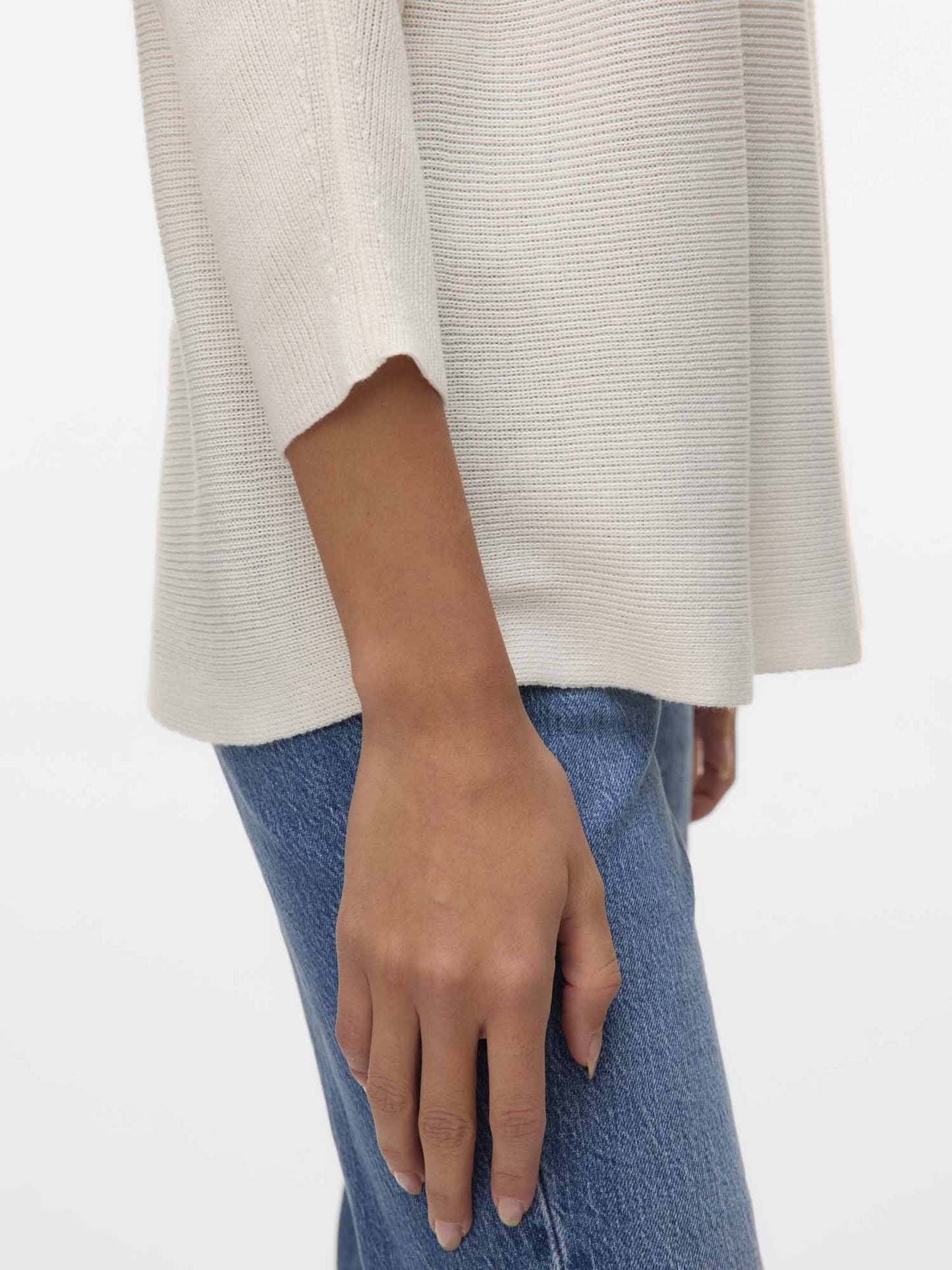 Pullover Vero Moda Vmnora da donna bianco con scollo a barca