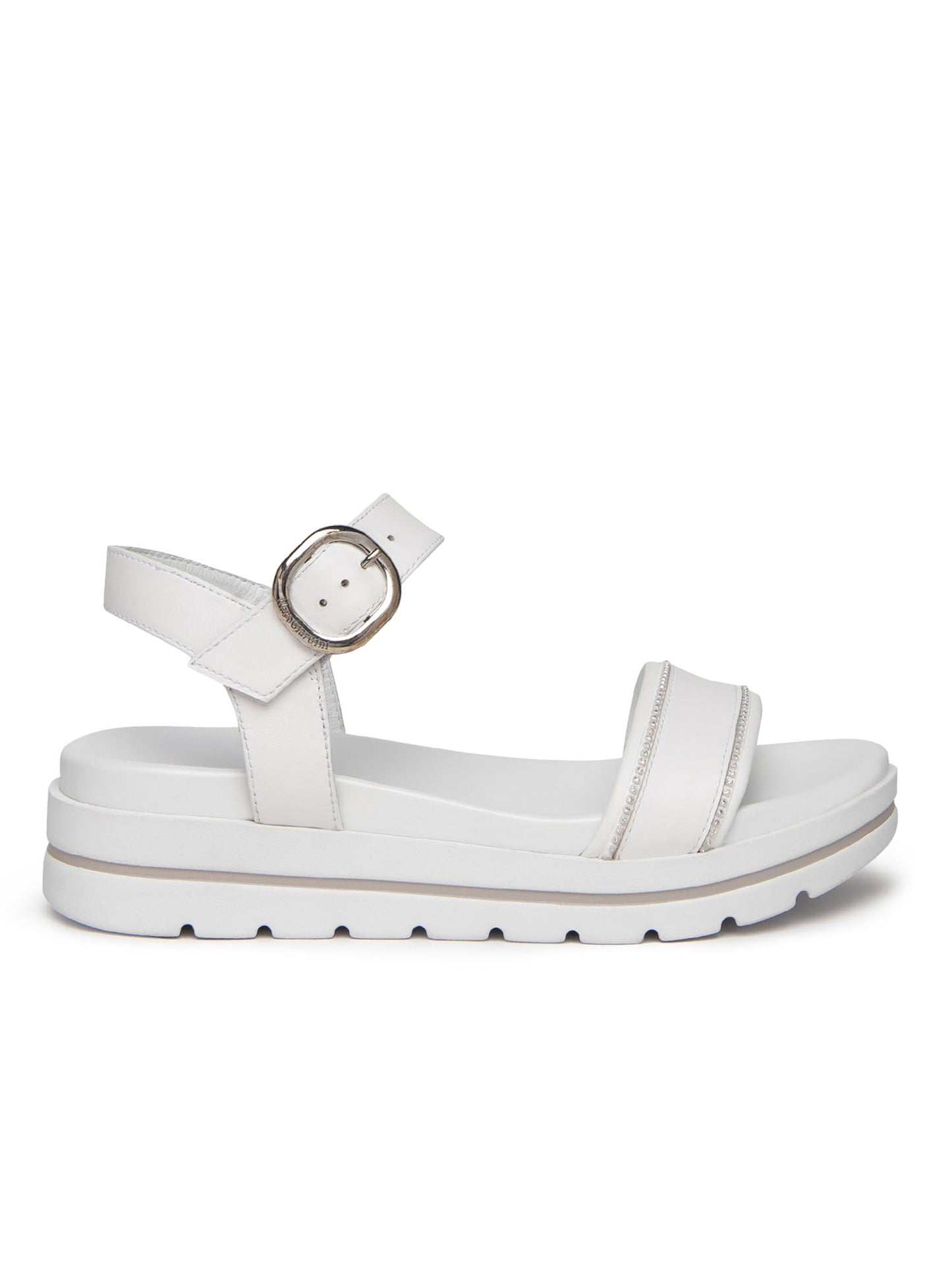 SANDALO IN PELLE NERO GIARDINI DONNA BIANCO