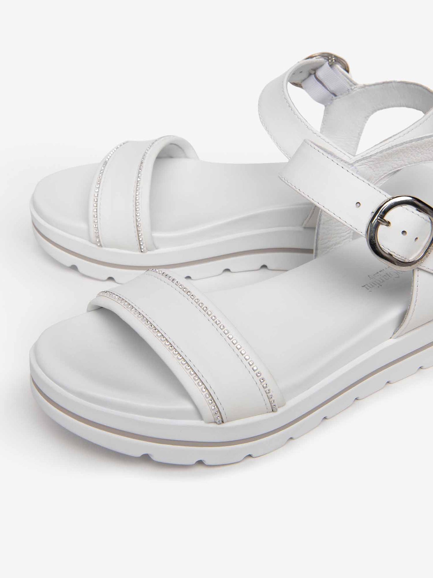 SANDALO IN PELLE NERO GIARDINI DONNA BIANCO