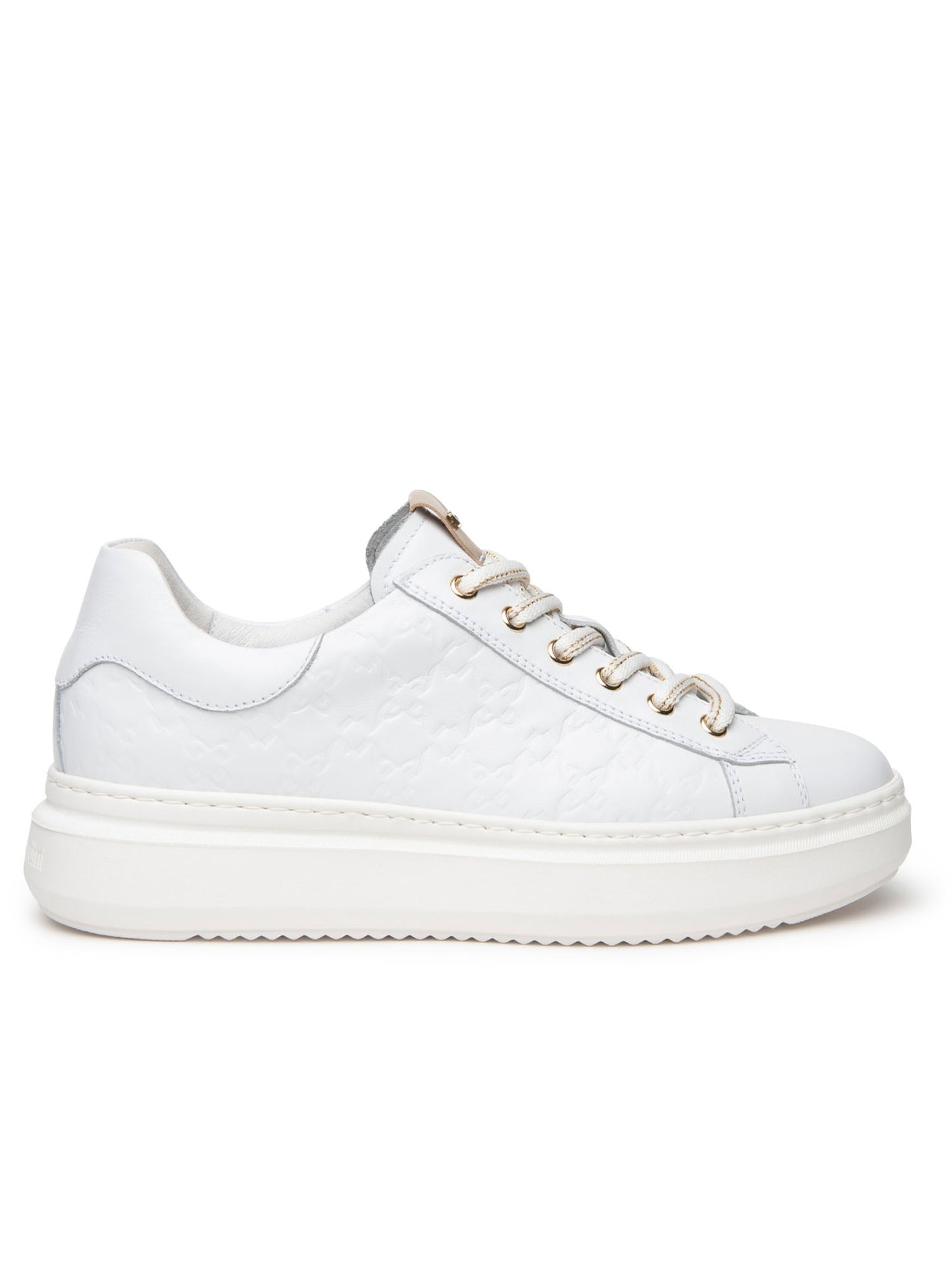 SNEAKERS CON PLATFORM NERO GIARDINI DONNA BIANCO ORO