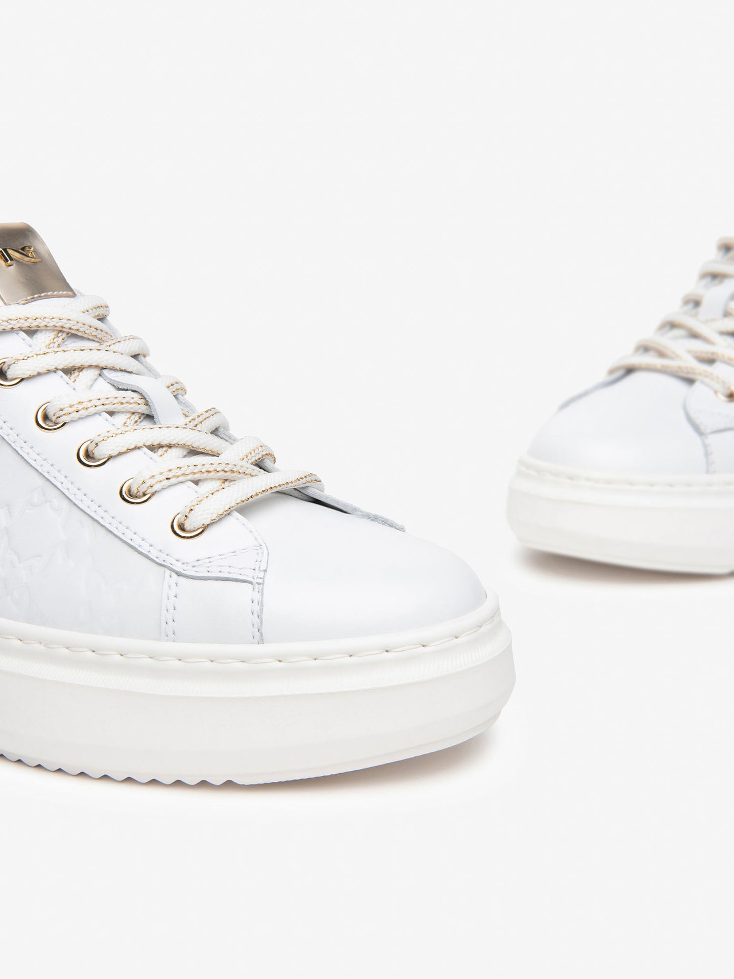 SNEAKERS CON PLATFORM NERO GIARDINI DONNA BIANCO ORO