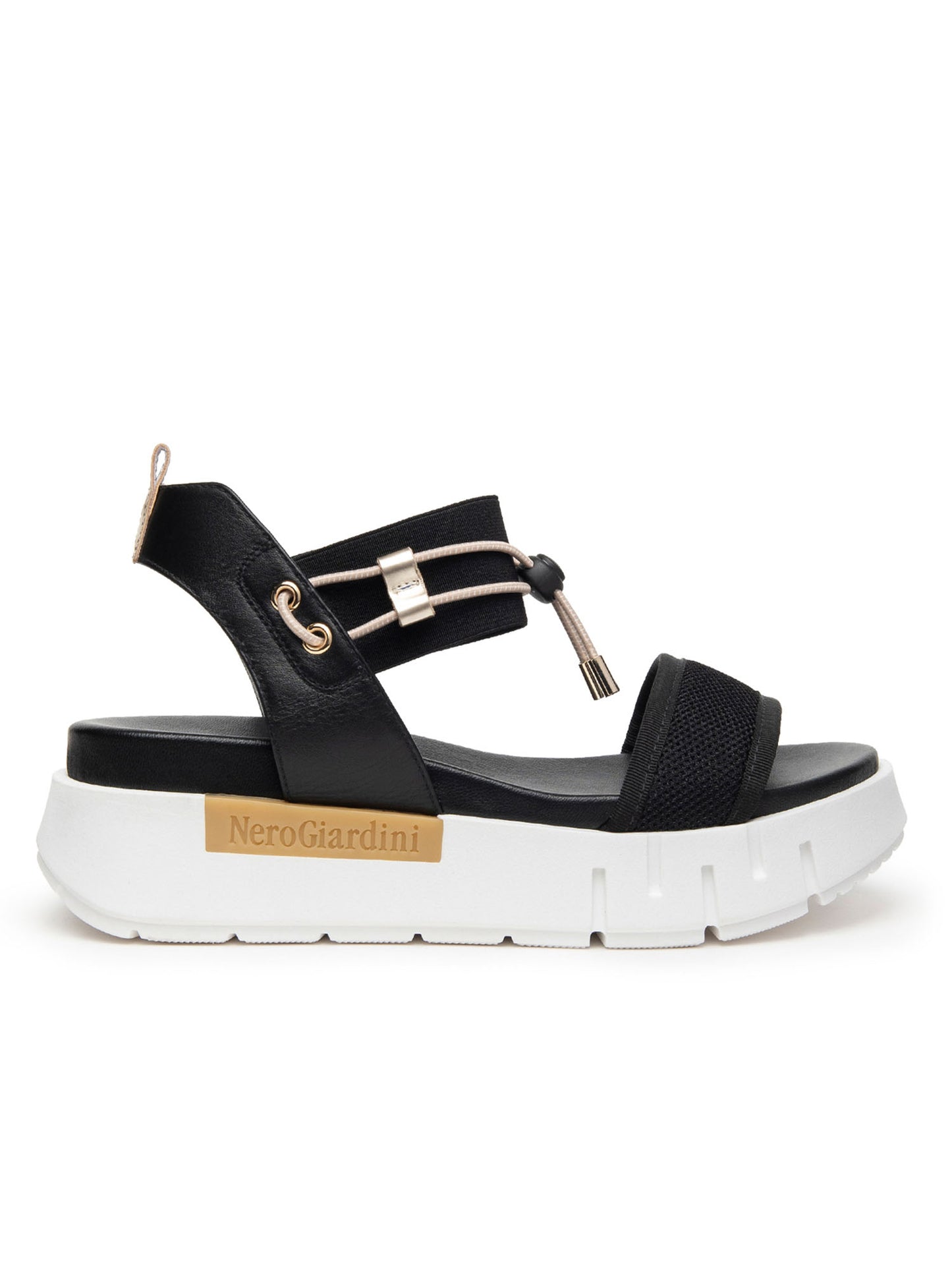SANDALO CON PLATFORM NERO GIARDINI DONNA NERO