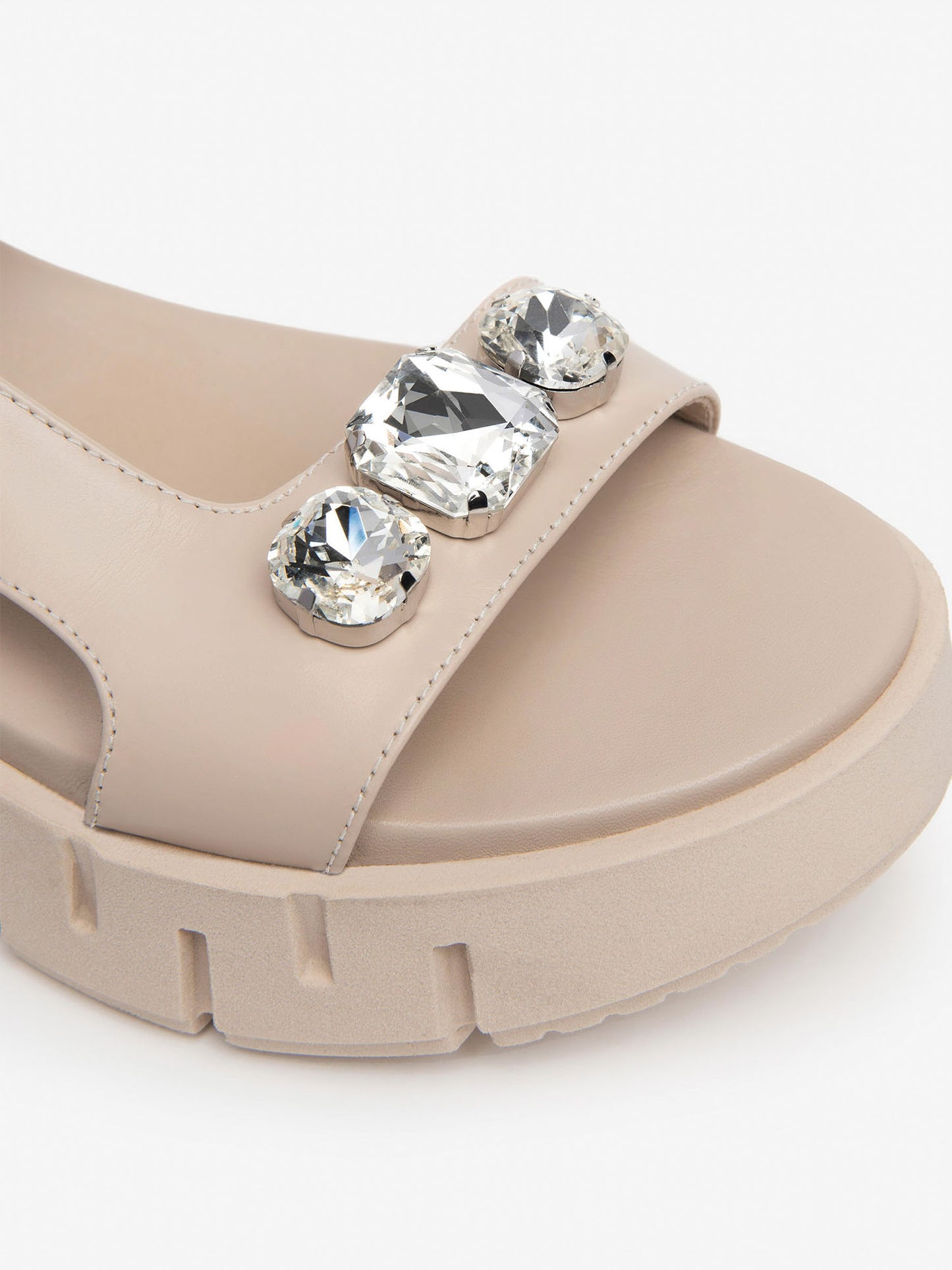 Sandalo platform con strass di Nero Giardini da donna rosa cipria