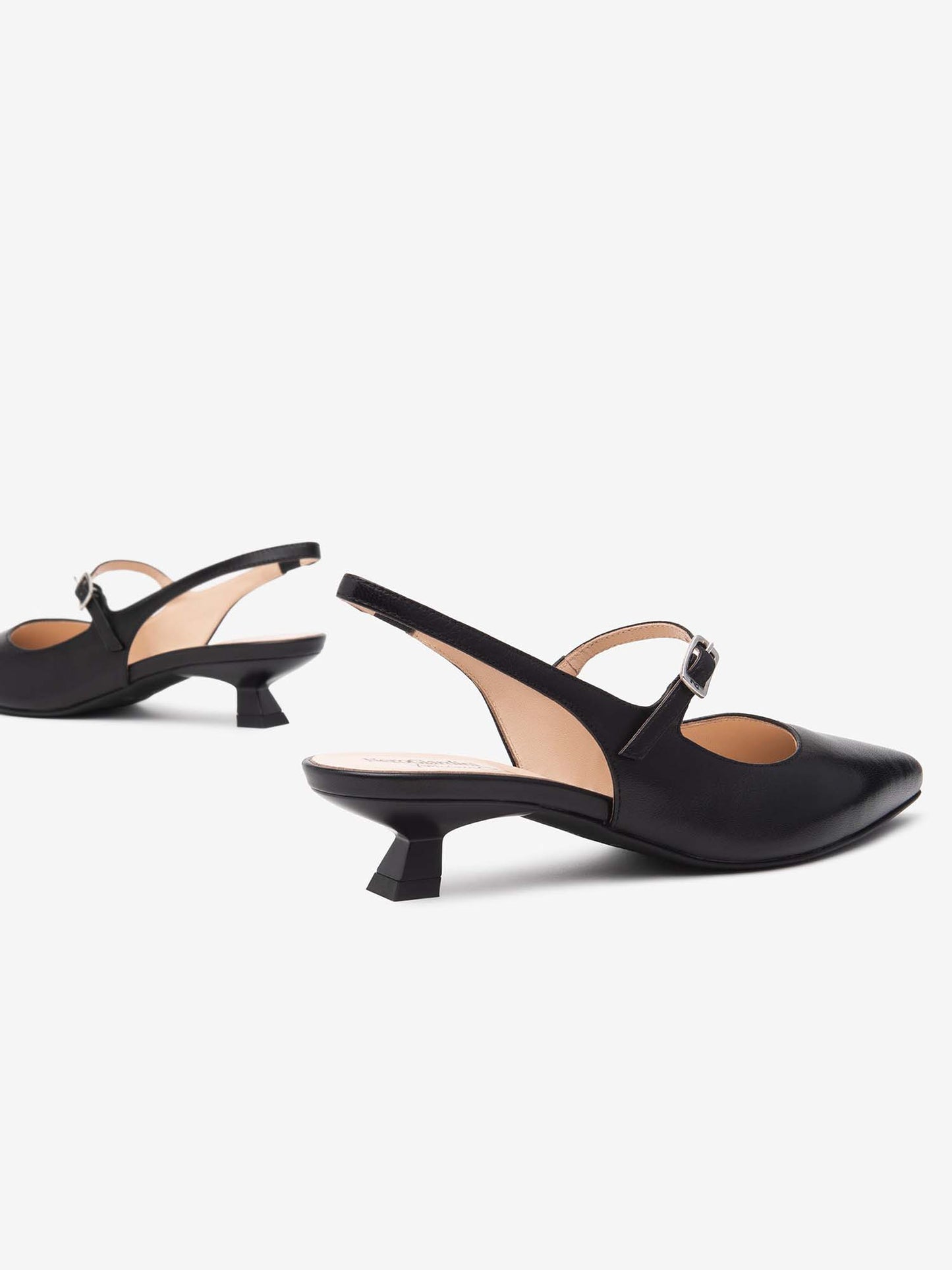 SLINGBACK CON INSERTO ELASTICO E FIBBIA NERO GIARDINI DONNA NERO