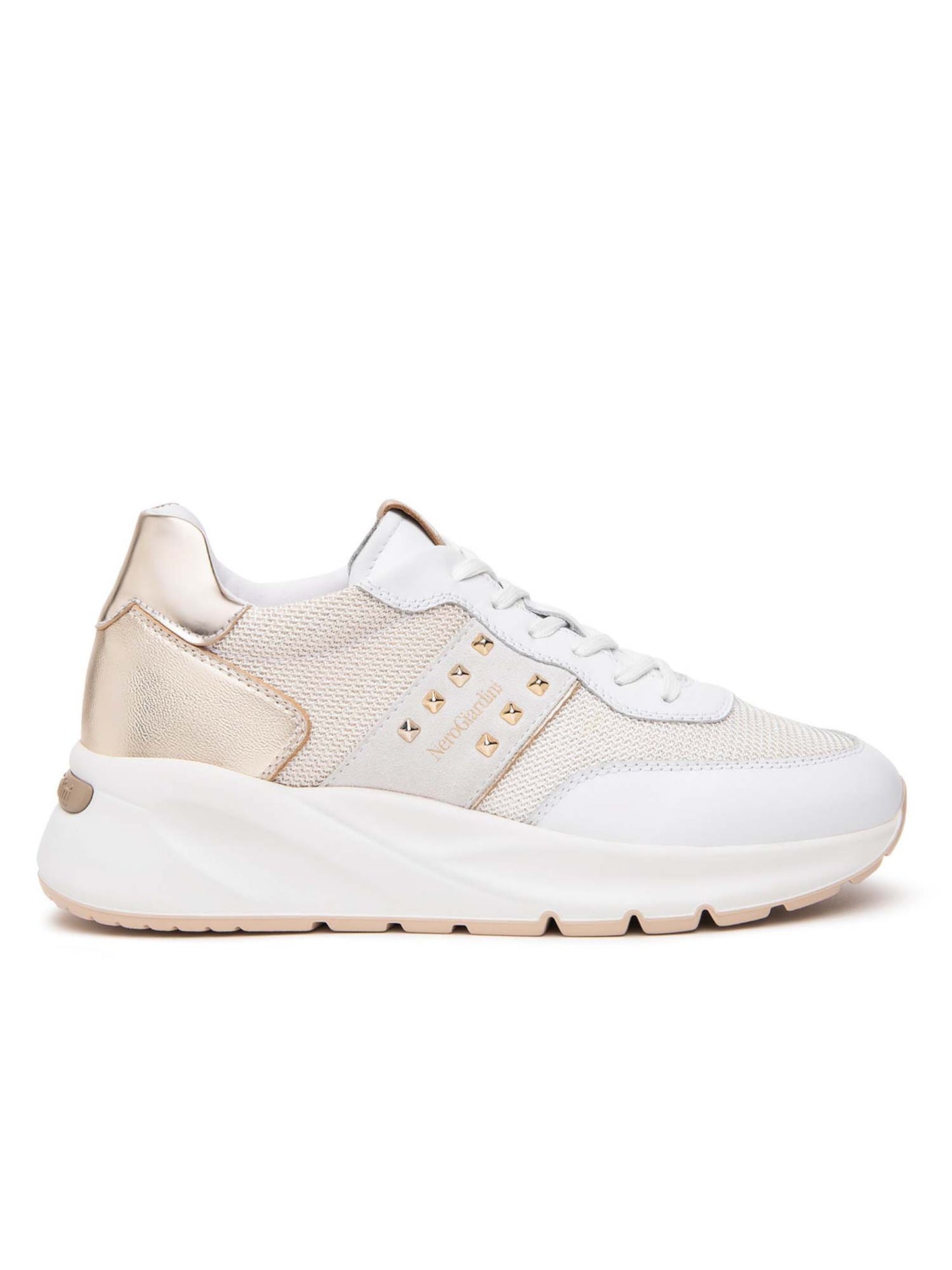 SNEAKERS NERO GIARDINI DONNA BIANCO ORO