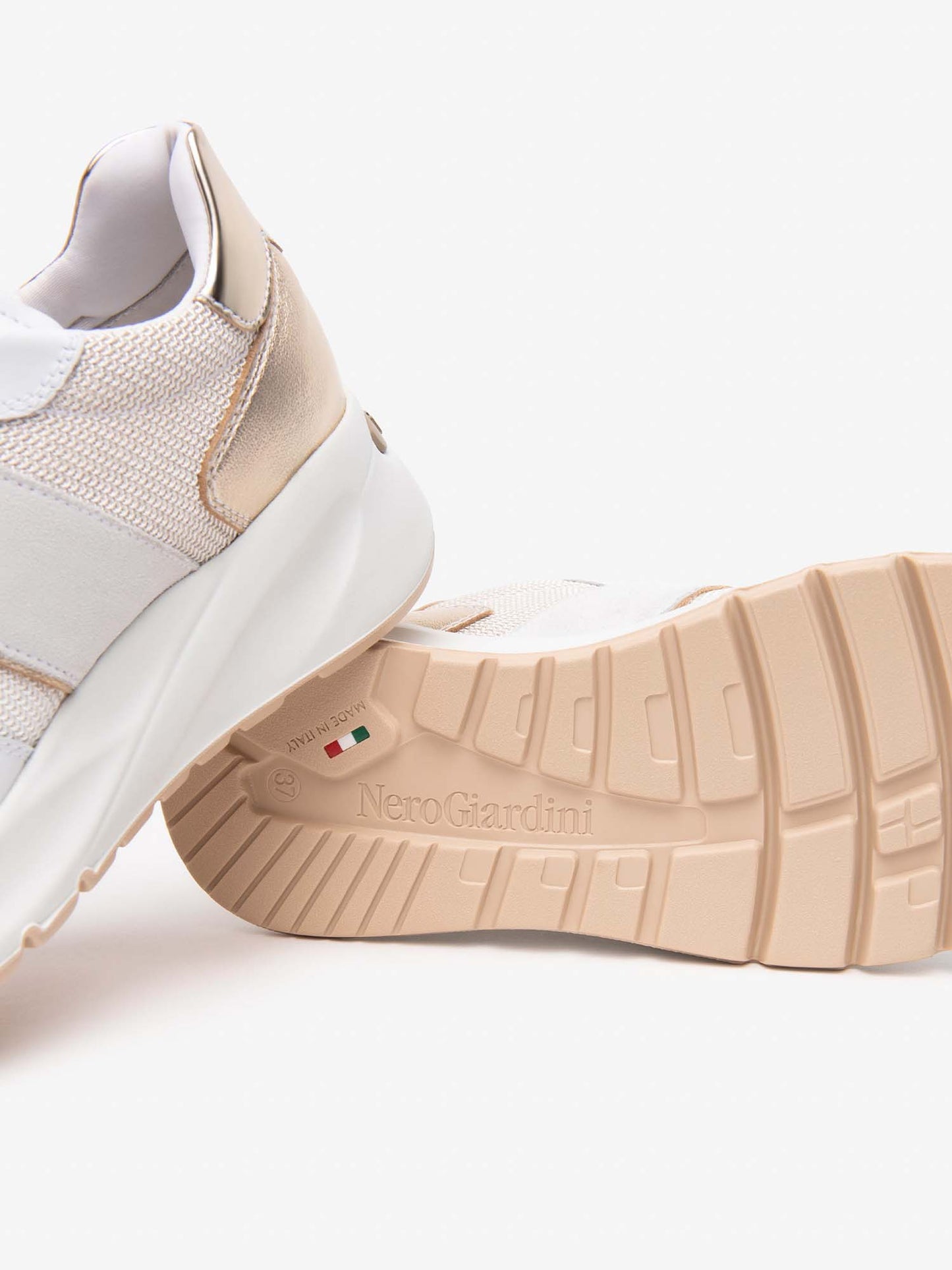 SNEAKERS NERO GIARDINI DONNA BIANCO ORO