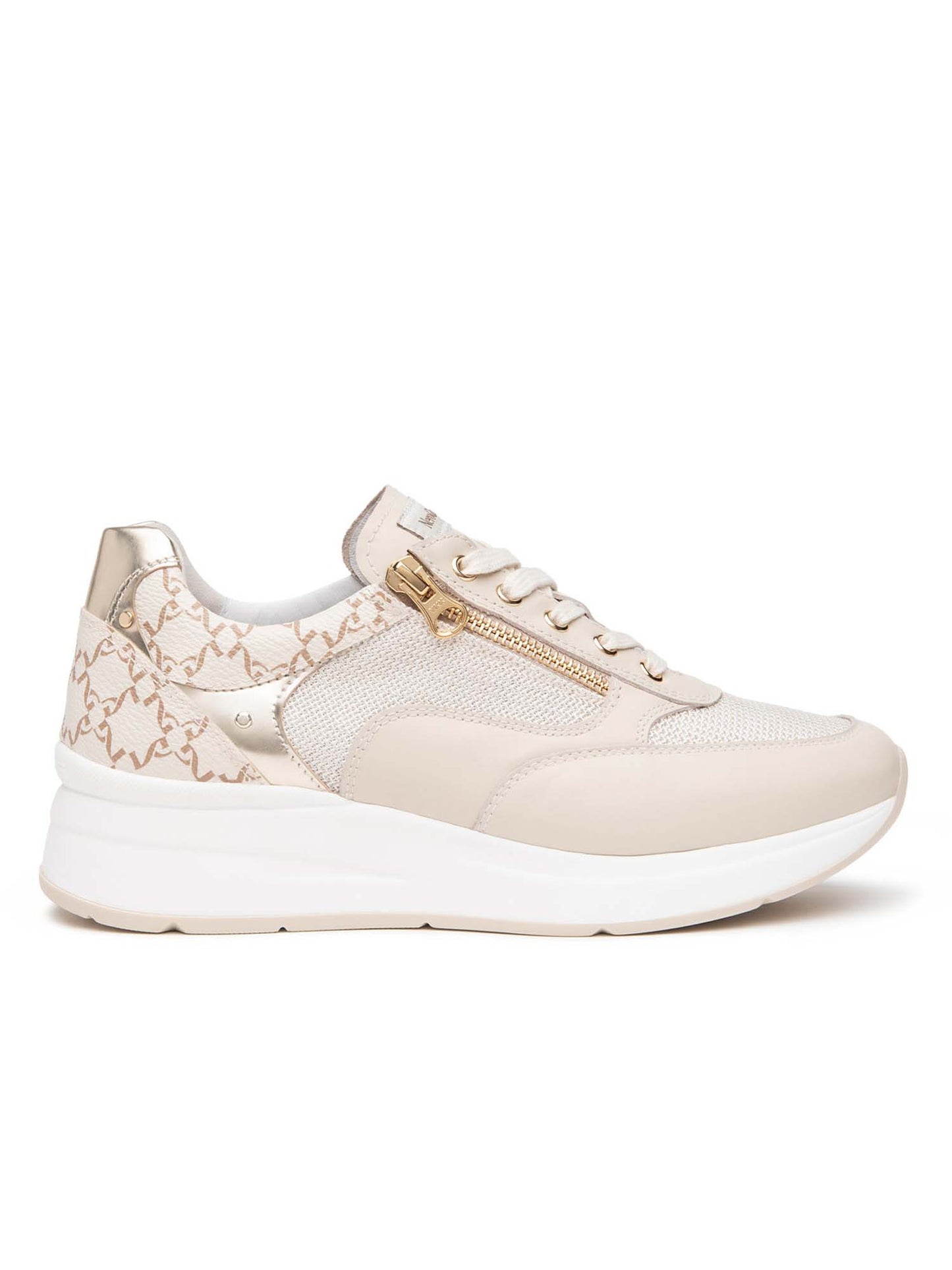 SNEAKERS CON ZIP NERO GIARDINI DONNA LATTE