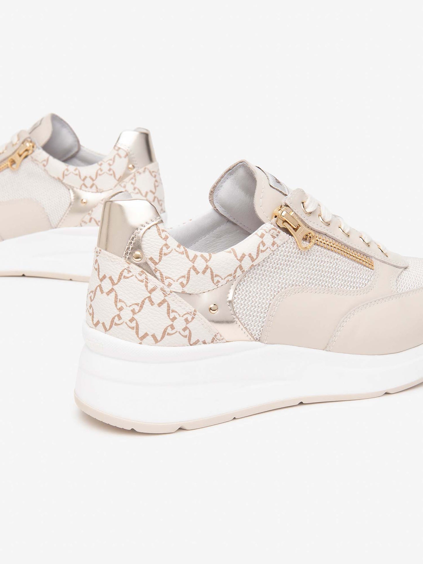 SNEAKERS CON ZIP NERO GIARDINI DONNA LATTE
