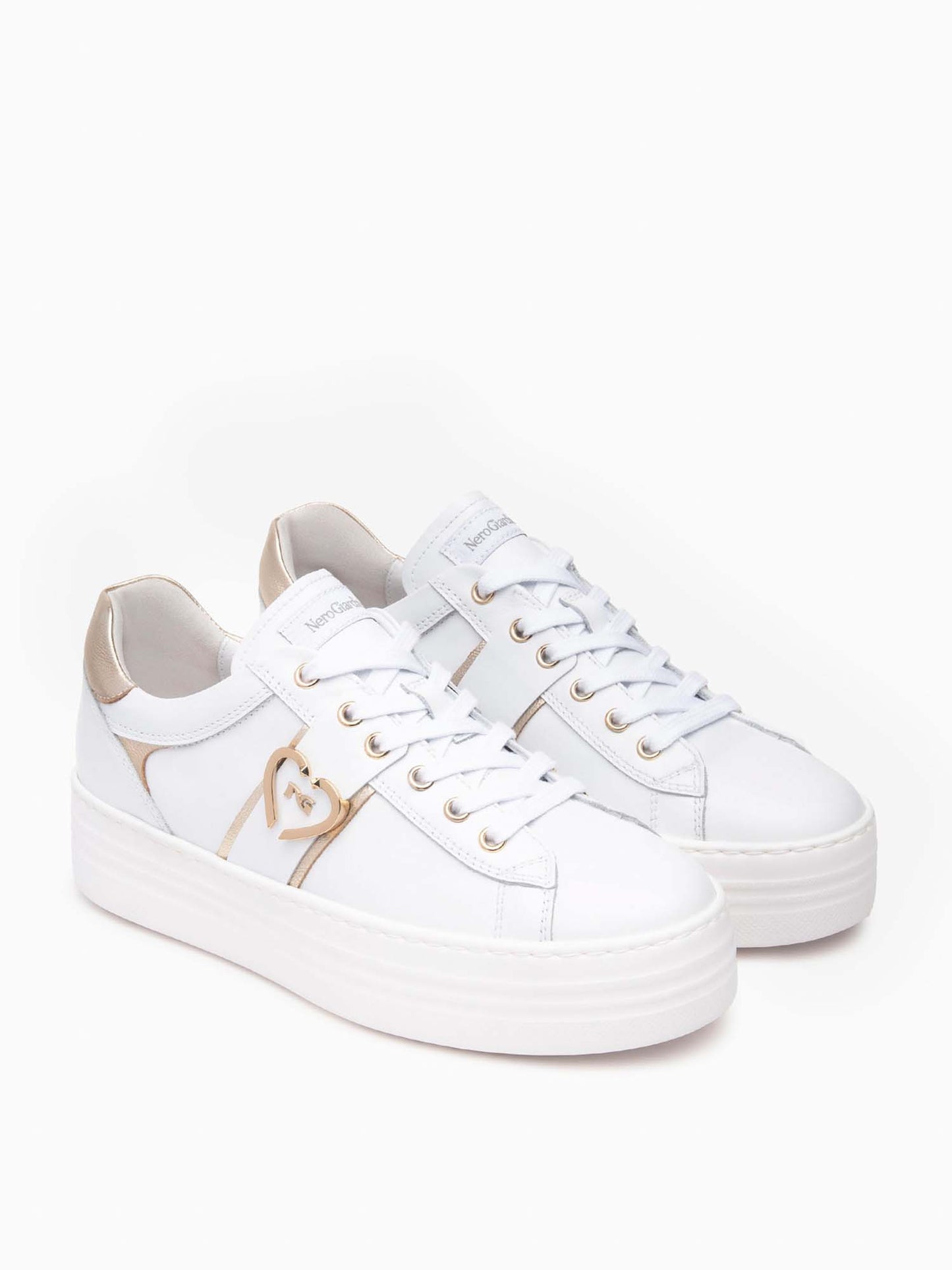 SNEAKERS NERO GIARDINI DONNA BIANCO ORO