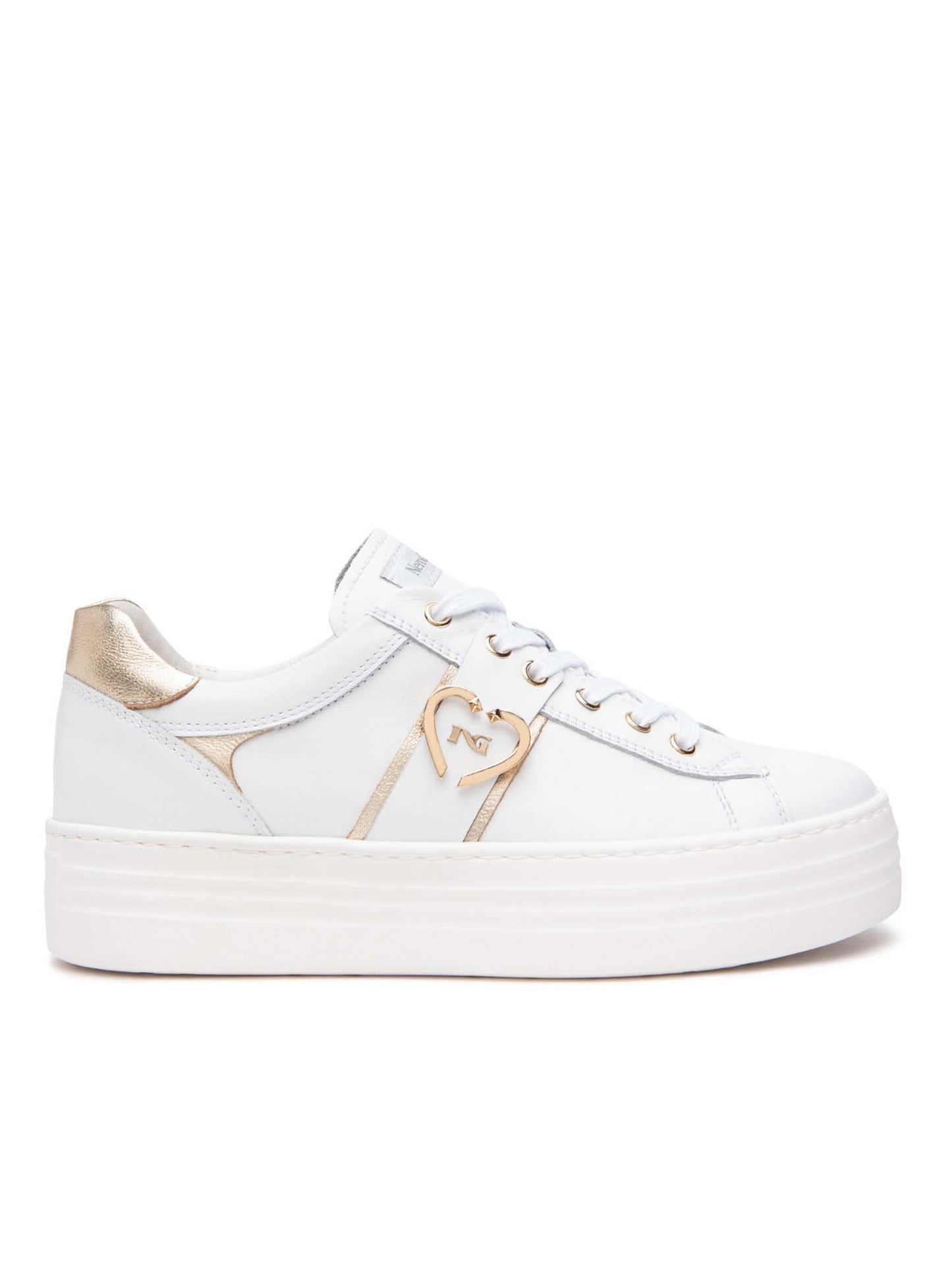 SNEAKERS NERO GIARDINI DONNA BIANCO ORO