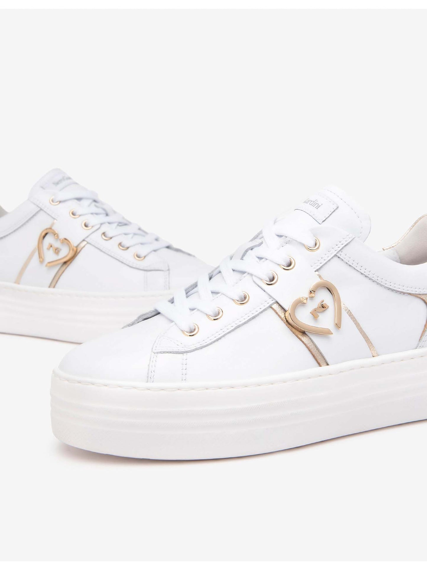 SNEAKERS NERO GIARDINI DONNA BIANCO ORO