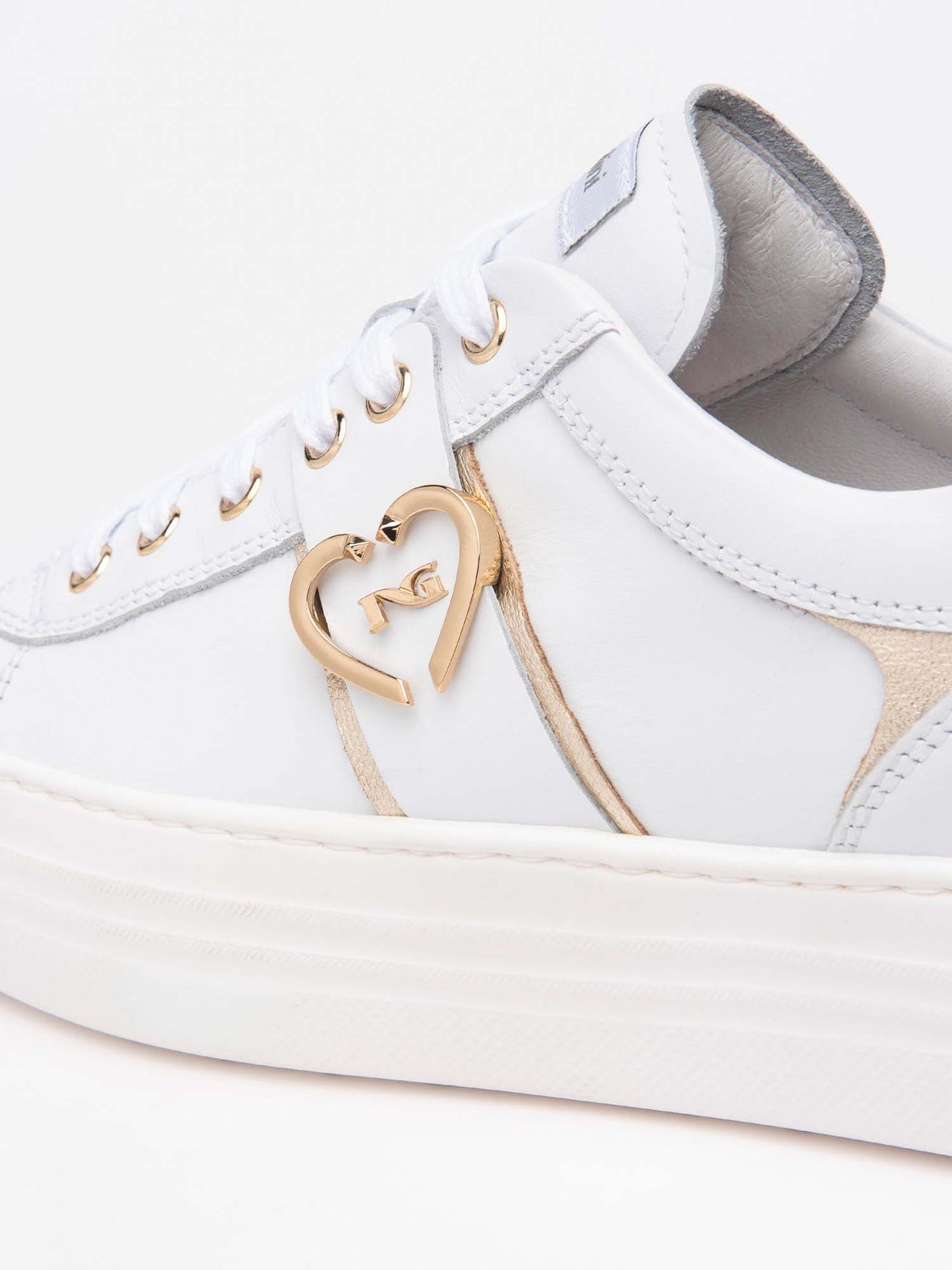 SNEAKERS NERO GIARDINI DONNA BIANCO ORO
