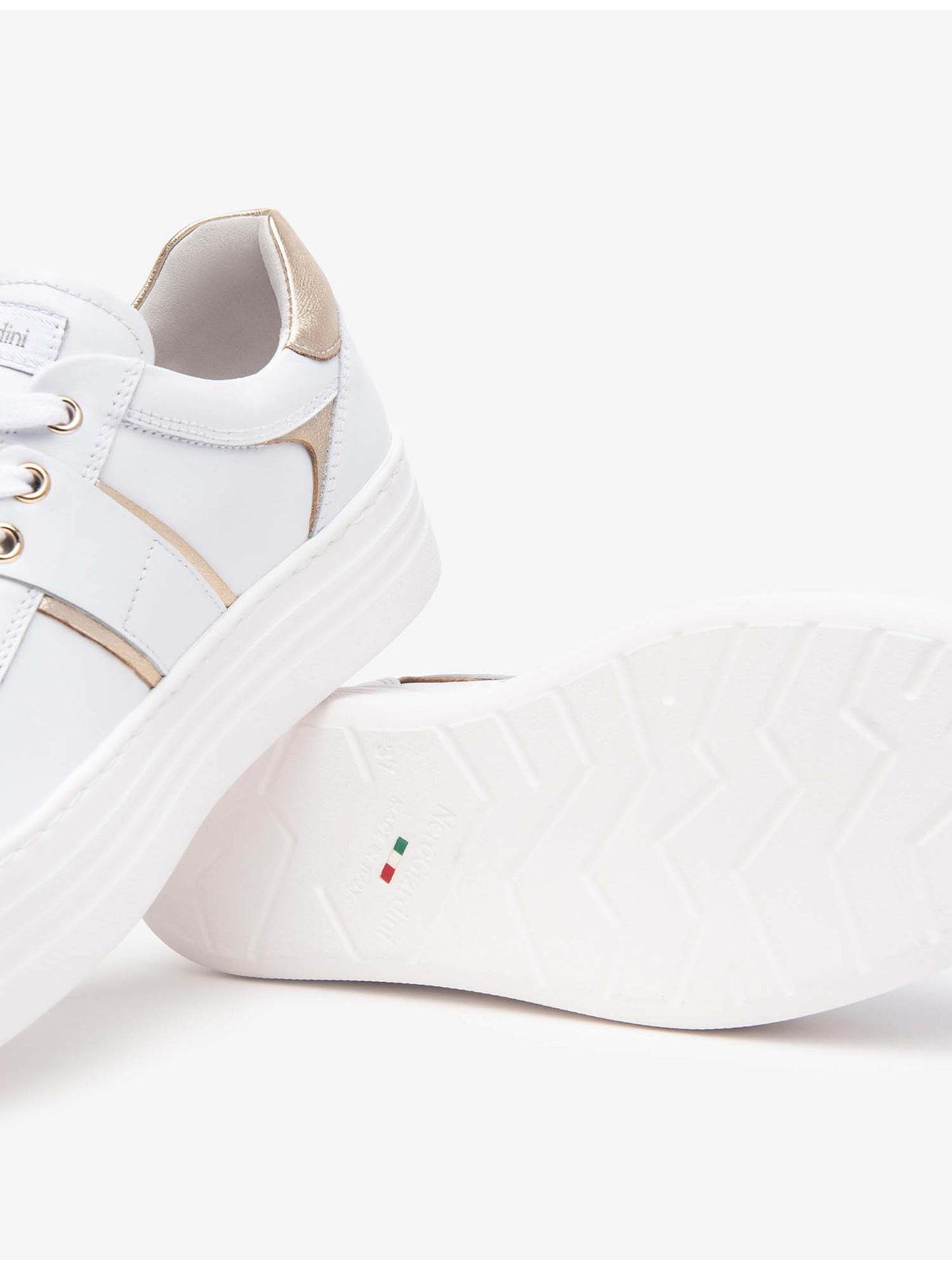 SNEAKERS NERO GIARDINI DONNA BIANCO ORO