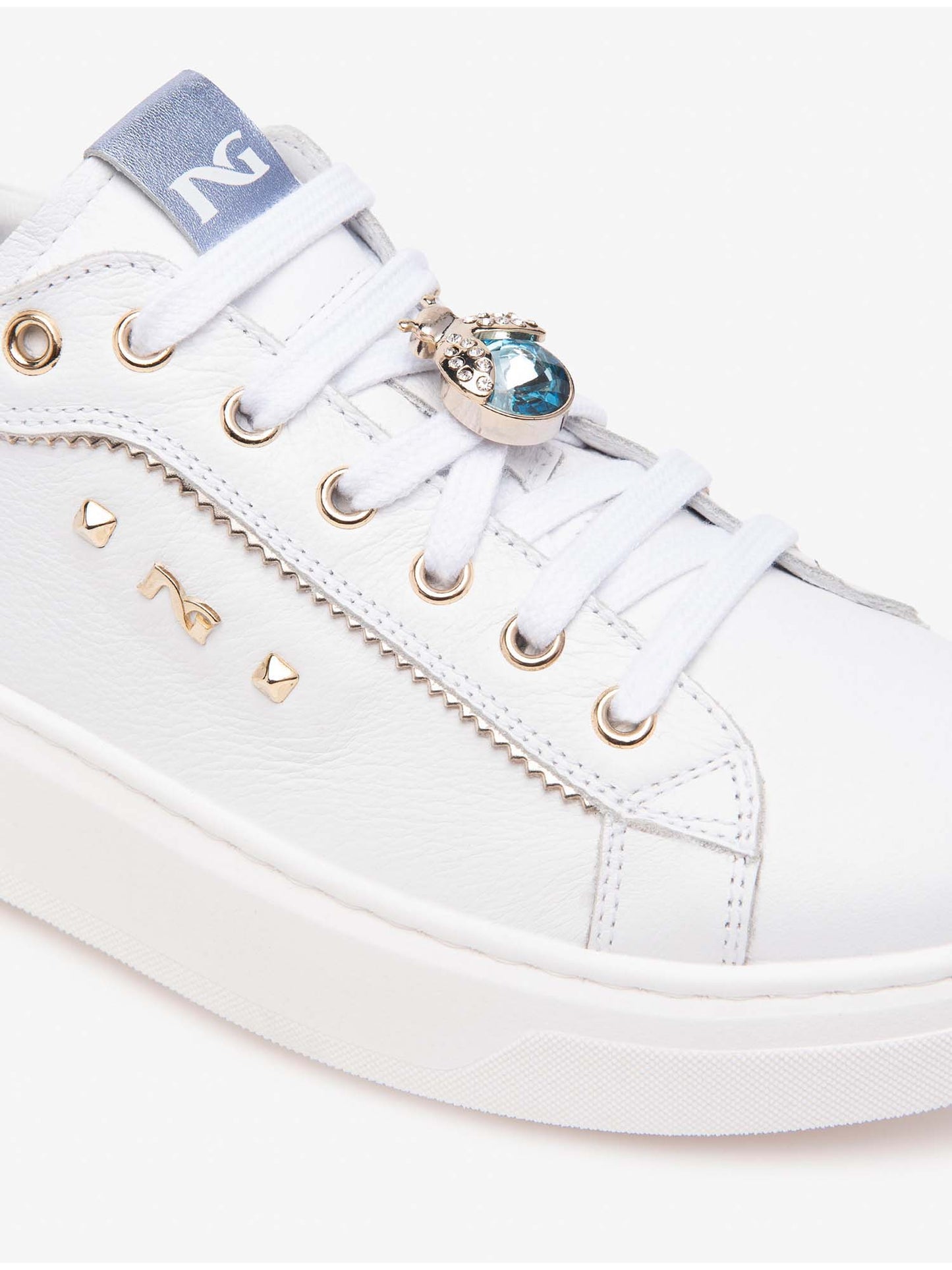 SNEAKERS CON PLATFORM E CHARM NERO GIARDINI DONNA BIANCO CELESTE