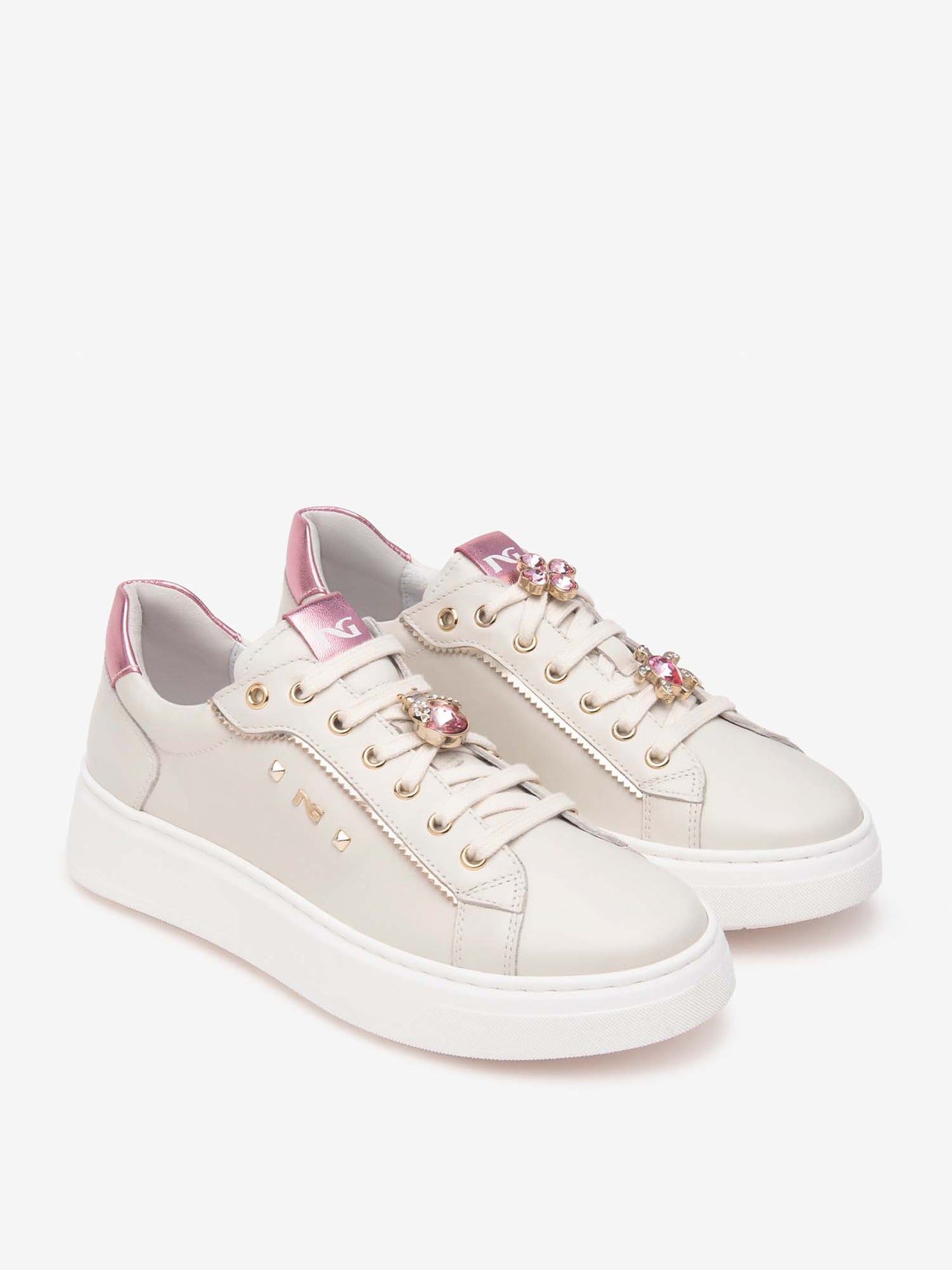 SNEAKERS CON PLATFORM E CHARM NERO GIARDINI DONNA GESSO