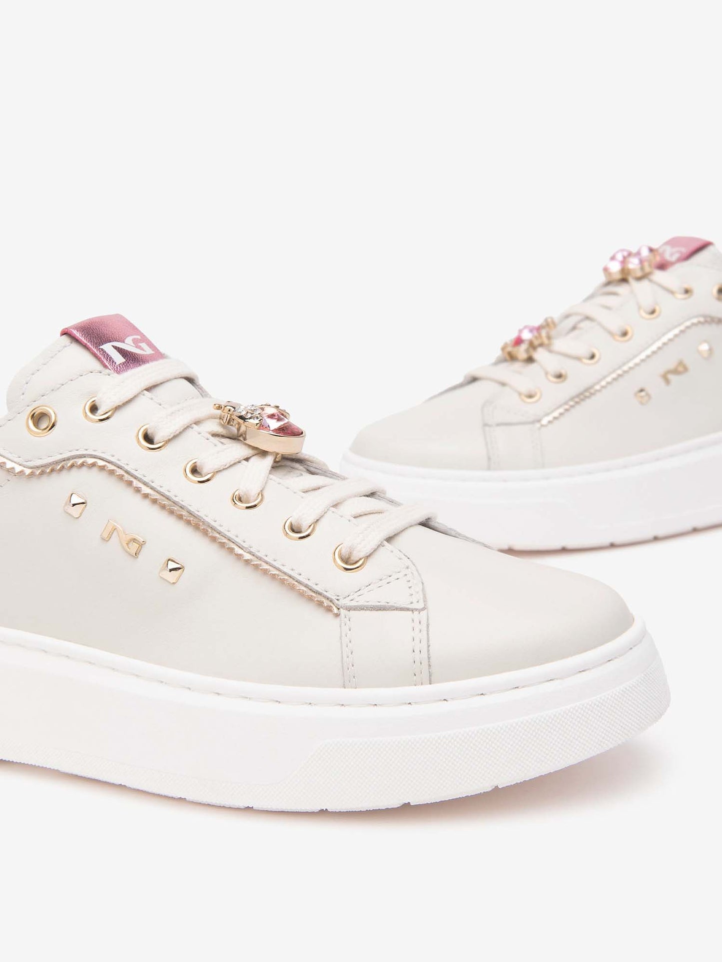 SNEAKERS CON PLATFORM E CHARM NERO GIARDINI DONNA GESSO