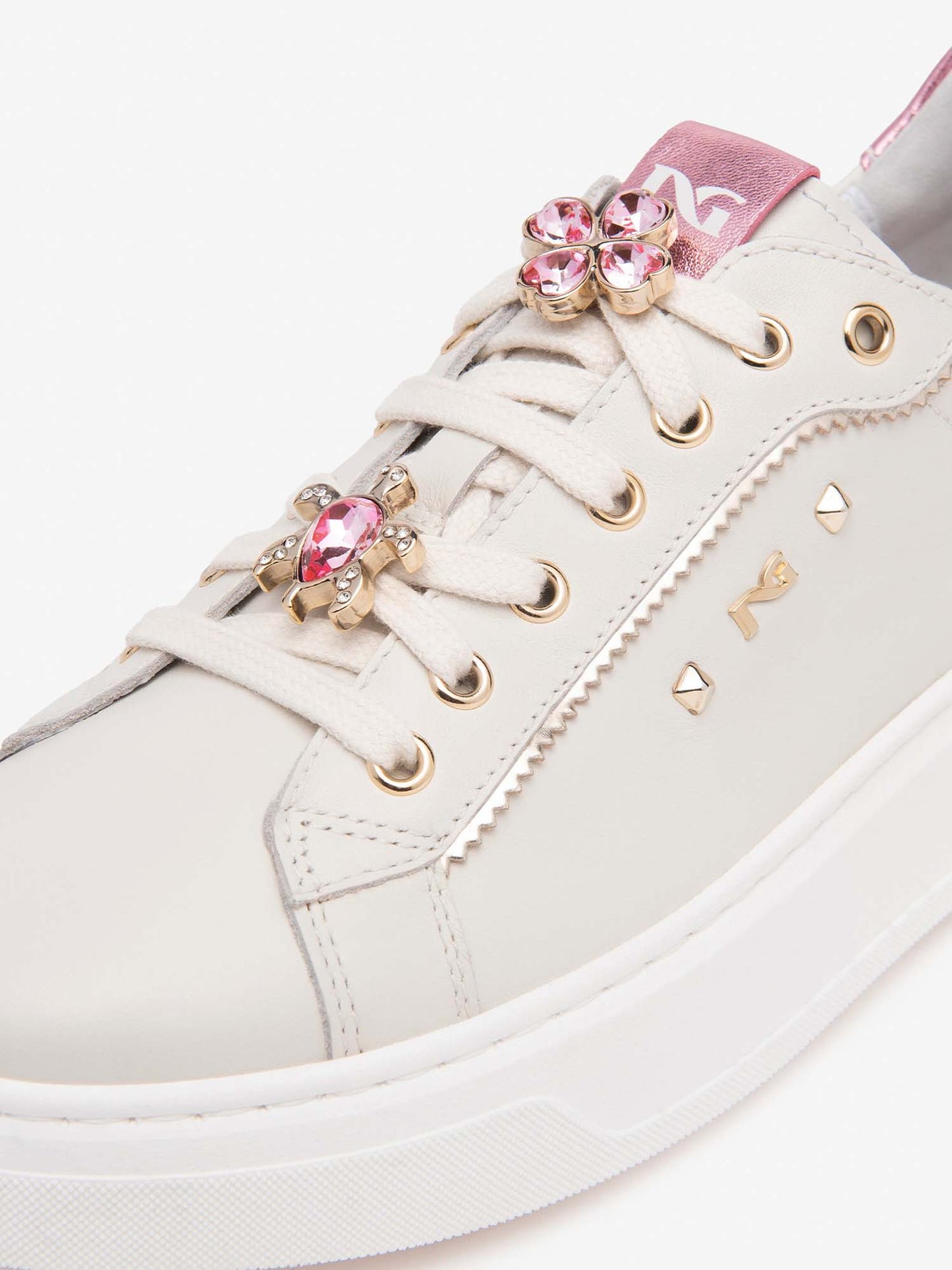 SNEAKERS CON PLATFORM E CHARM NERO GIARDINI DONNA GESSO
