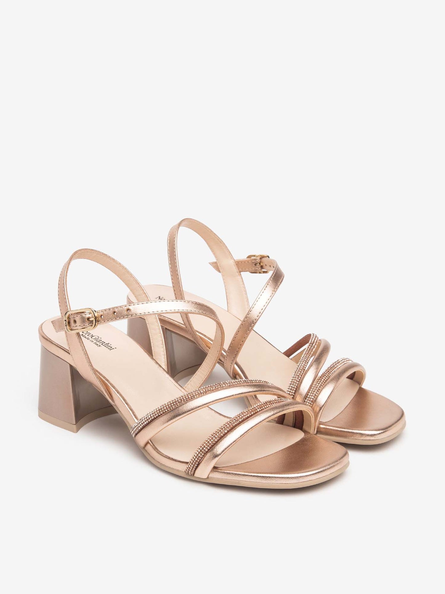 NERO GIARDINI SANDAL - PLATINO