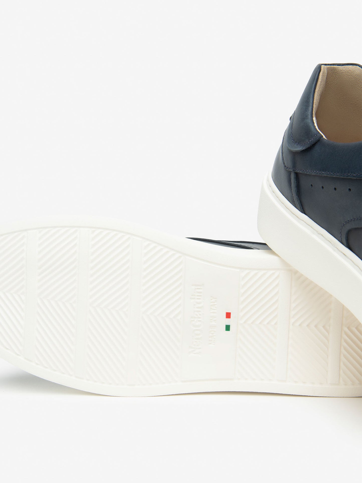 Sneakers Rodero da uomo in pelle blu casual