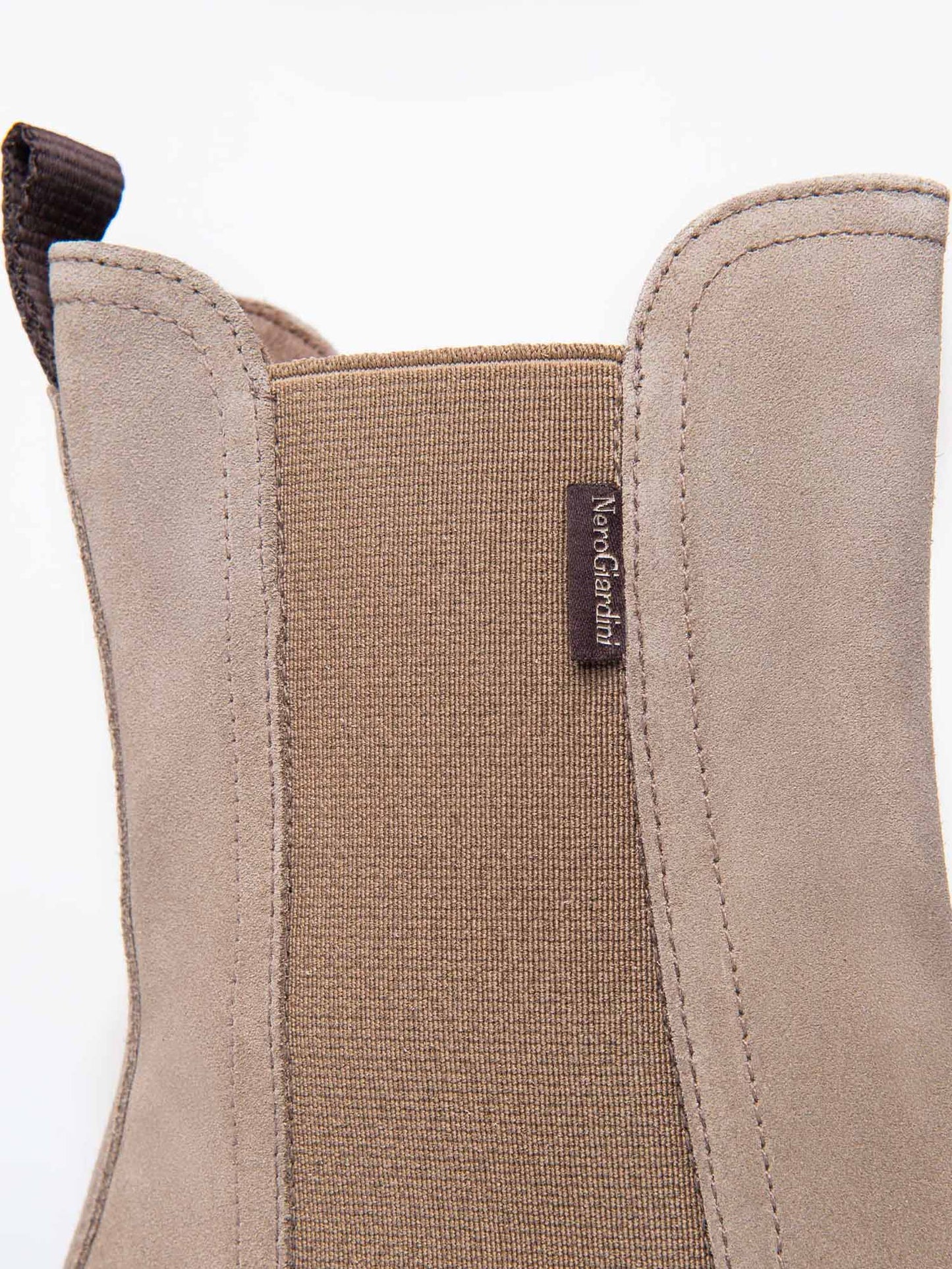 STIVALETTI CHELSEA IN SUEDE CON PLATFORM NEROGIARDINI DA DONNA ARGILLA