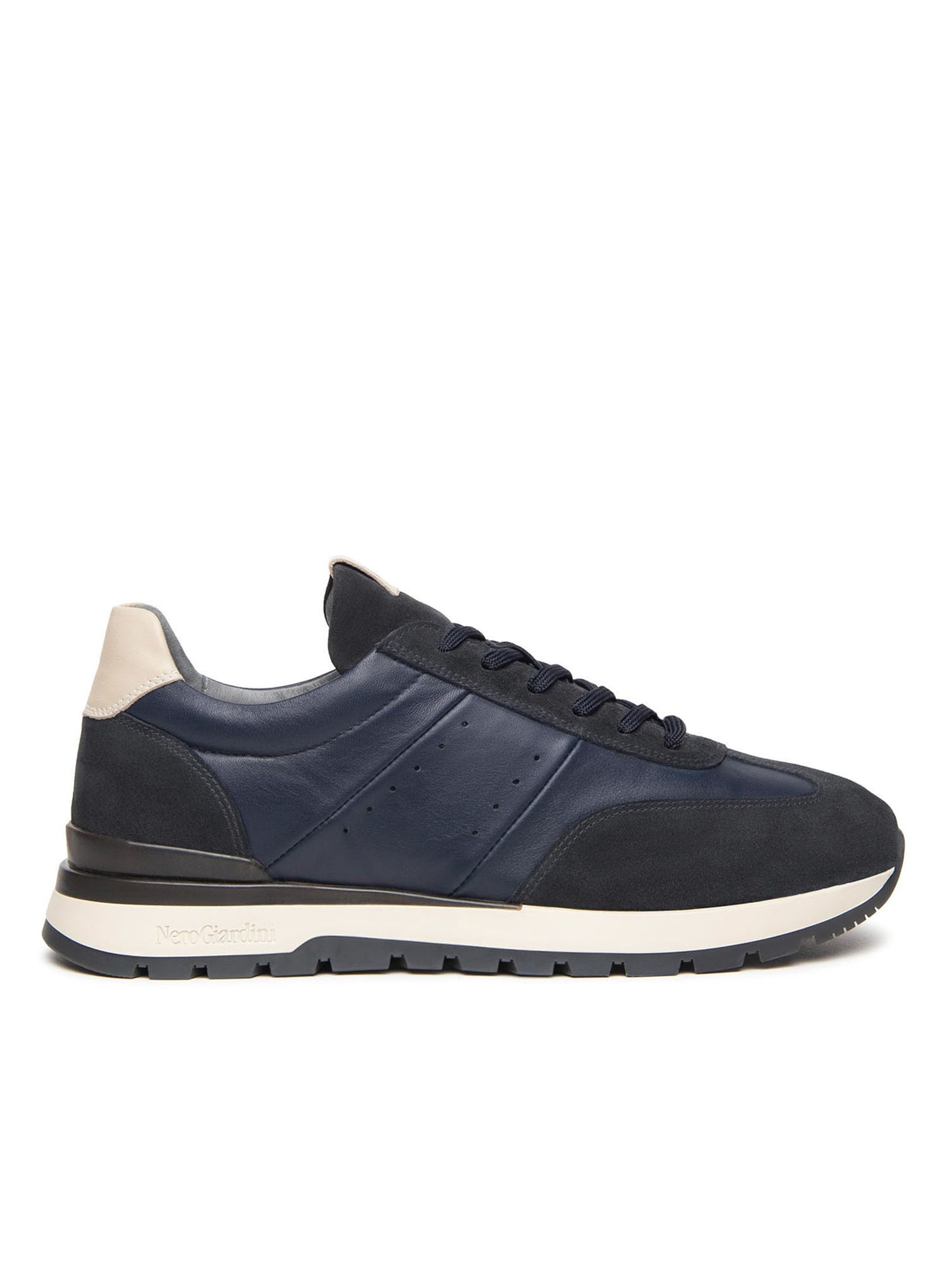 SNEAKERS IN PELLE NERO GIARDINI DA UOMO  BLU