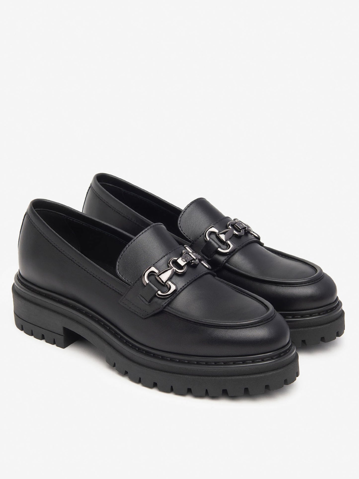 MOCASSINO IN PELLE CON PLATEAU NeroGiardini DA DONNA NERO