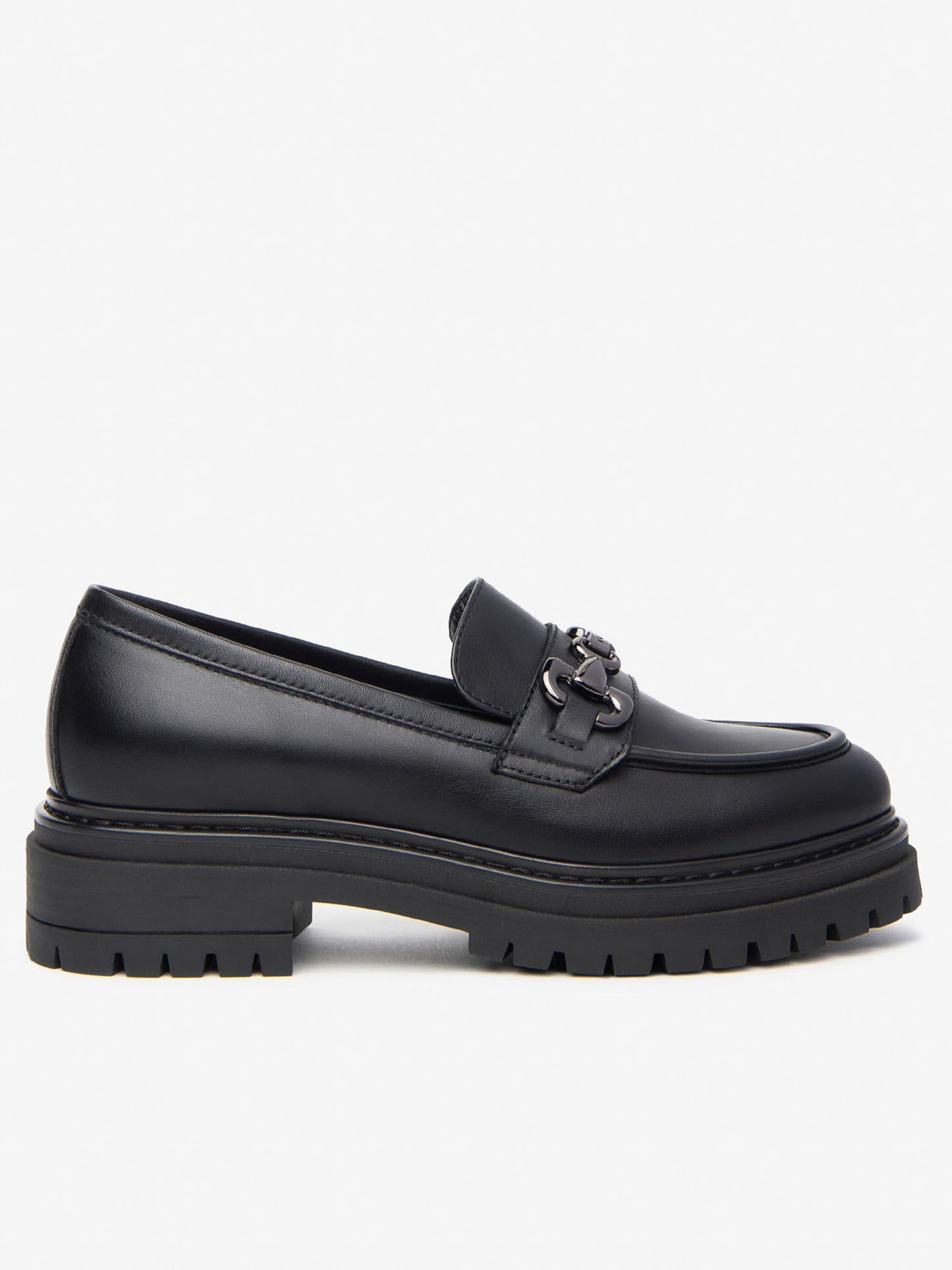 MOCASSINO IN PELLE CON PLATEAU NeroGiardini DA DONNA NERO