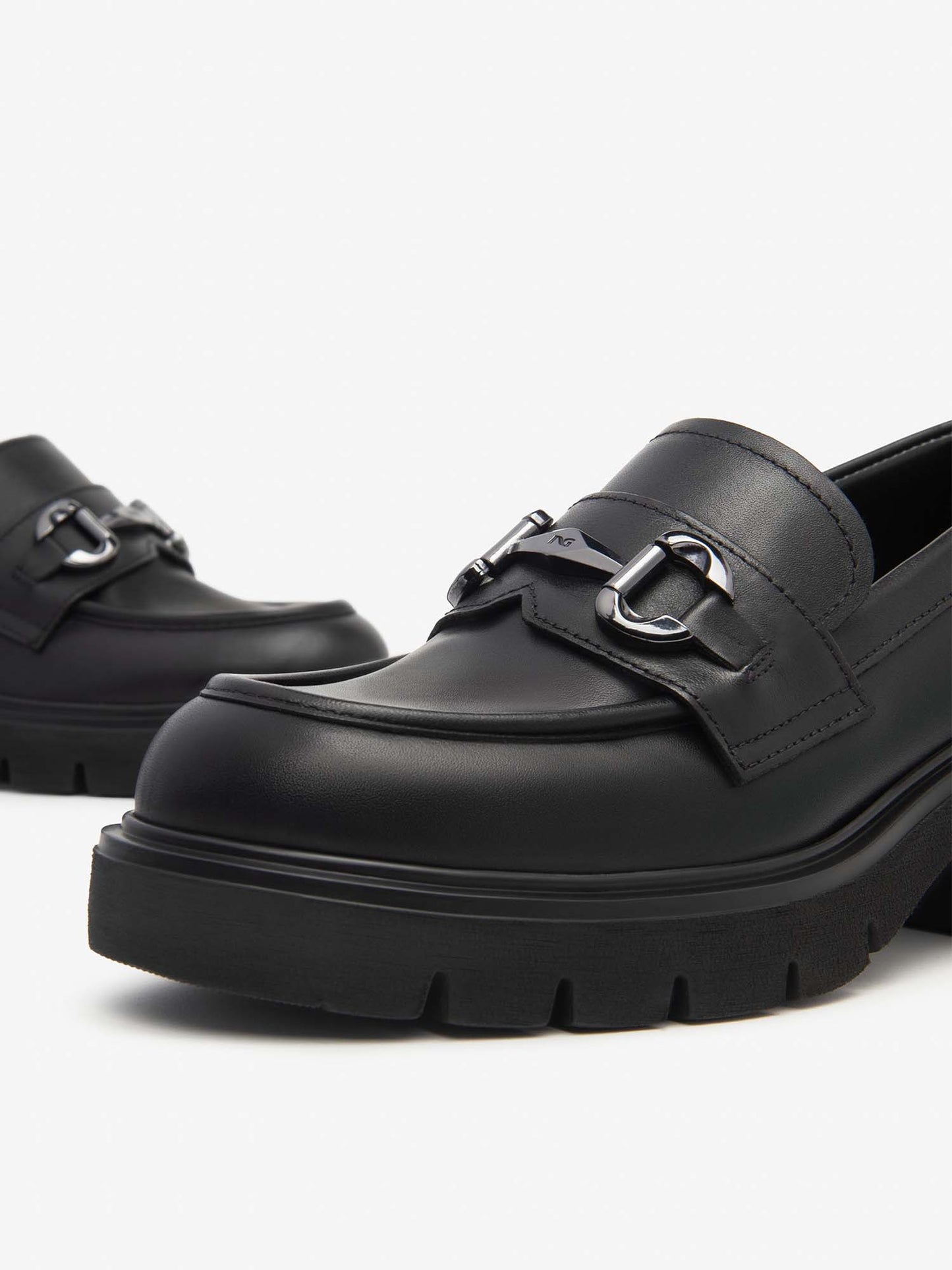 MOCASSINI CON TACCO A BLOCCO NEROGIARDINI DA DONNA NERO