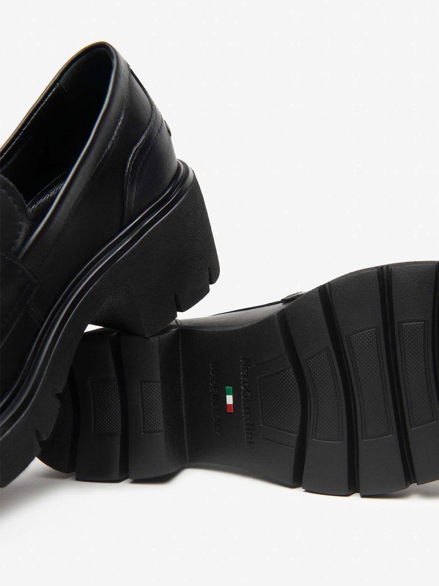 MOCASSINI CON TACCO A BLOCCO NEROGIARDINI DA DONNA NERO