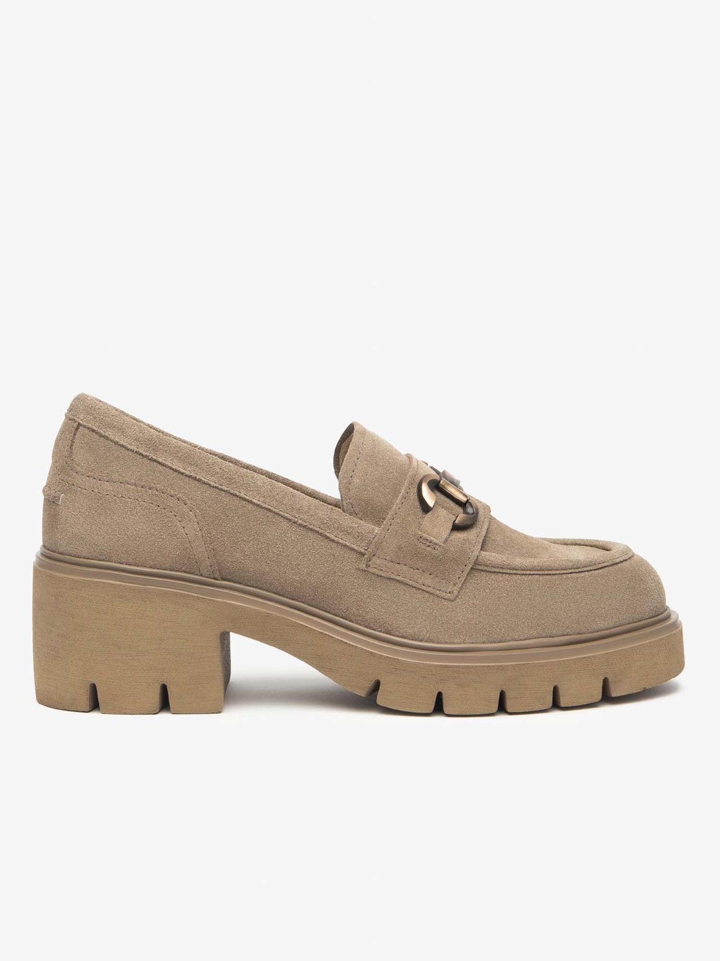 MOCASSINO CON TACCO A BLOCCO NeroGiardini BEIGE