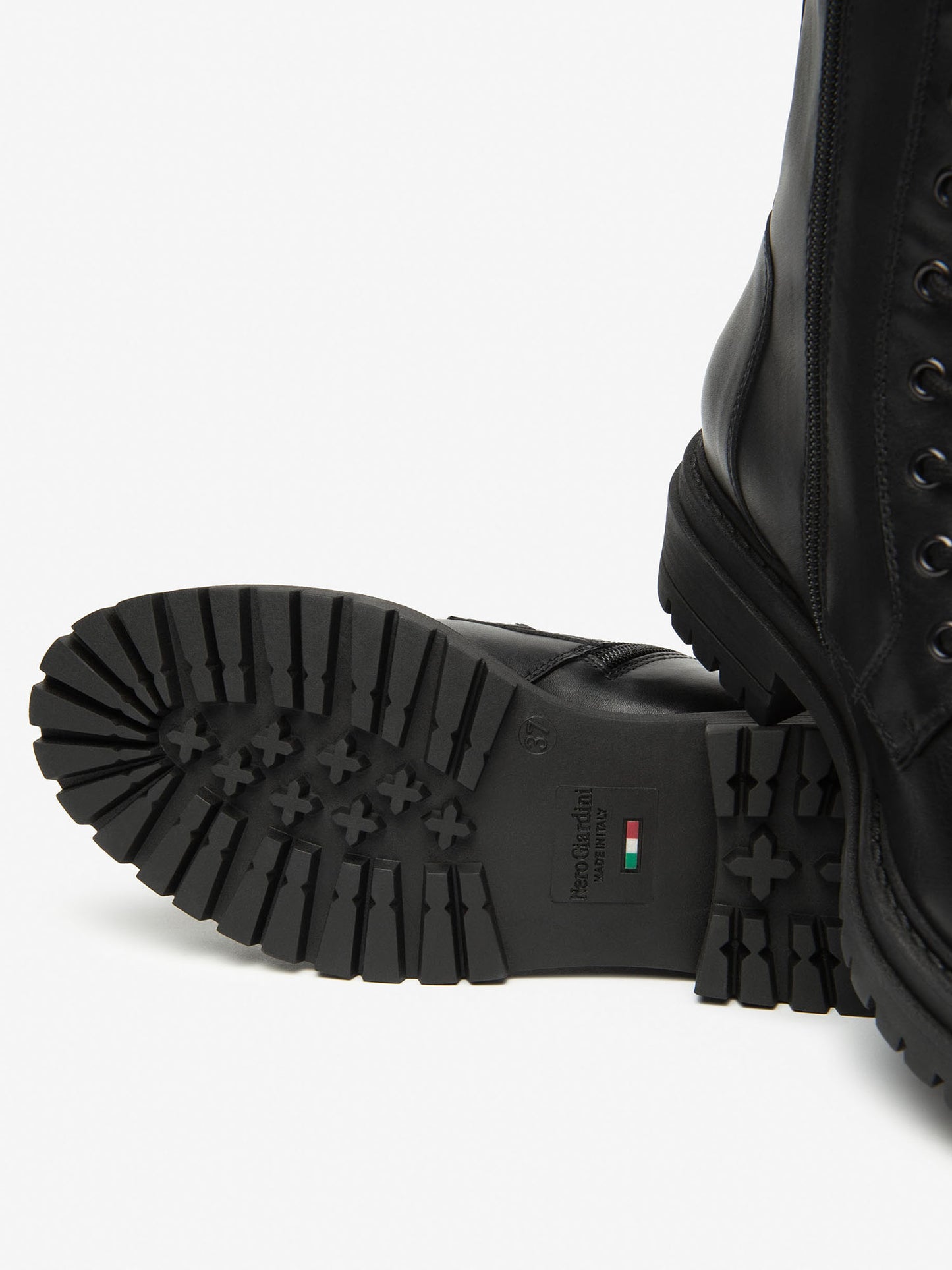 ANFIBI CON LOGO NERO GIARDINI DA DONNA NERO