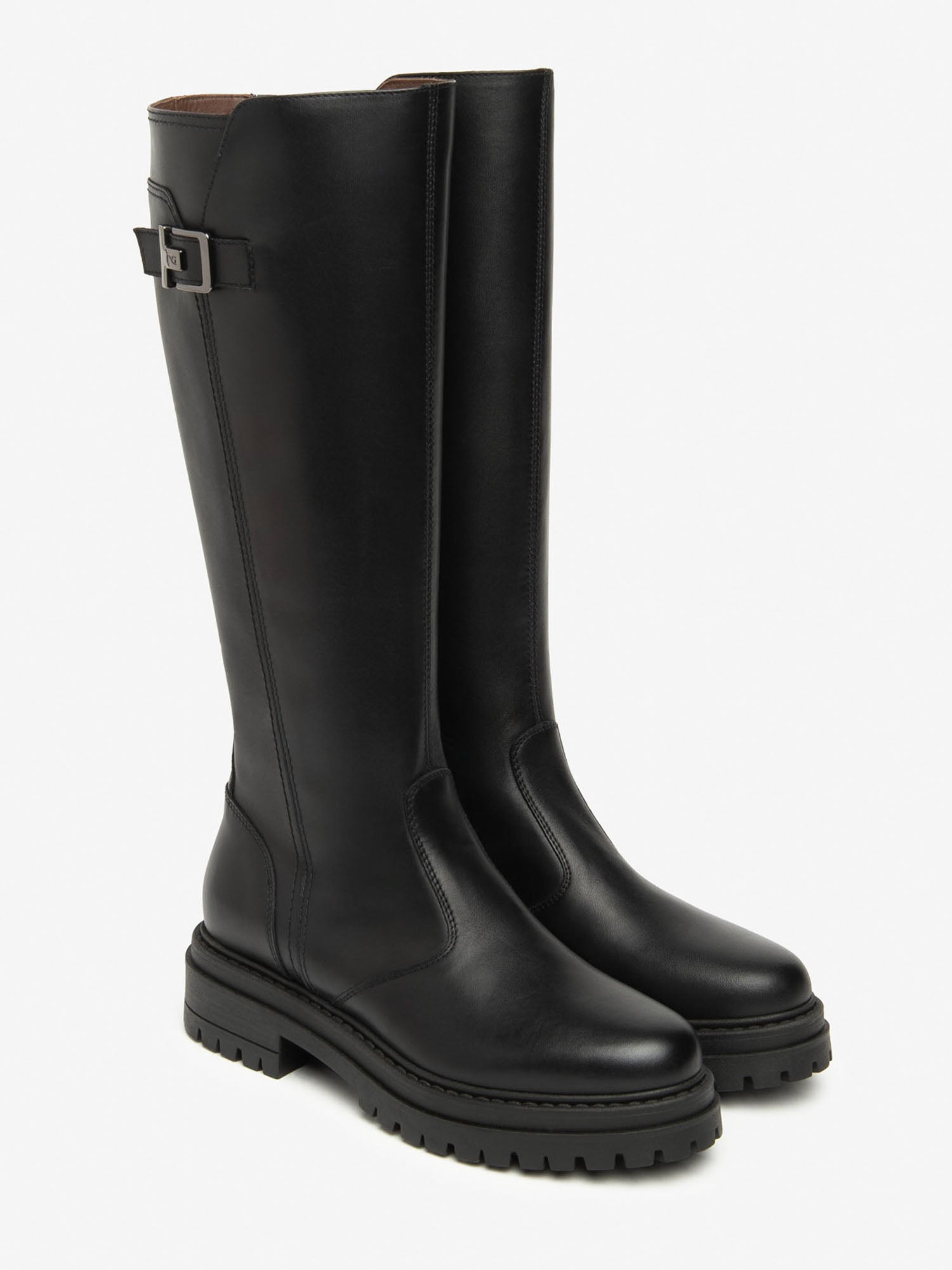 STIVALI ALTI CON SUOLA CARRARMATO NeroGiardini DA DONNA NERO