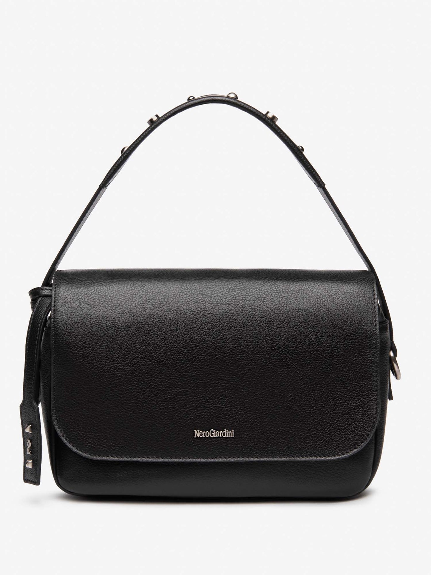 BORSA FLAP BAG CON BORCHIE NERO GIARDINI DA DONNA NERO