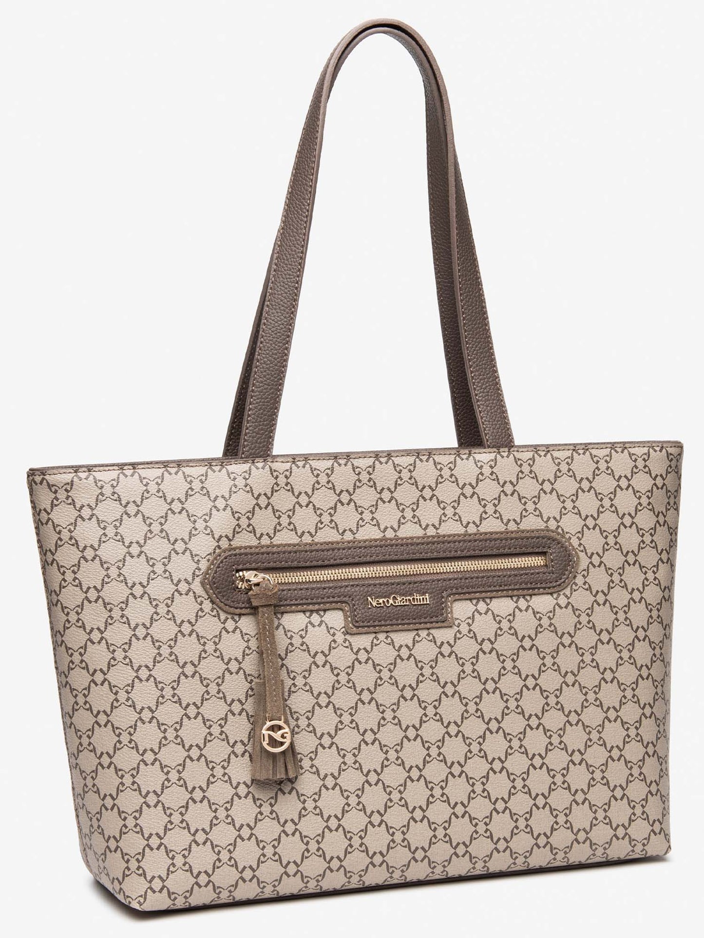 BORSA SHOPPING NERO GIARDINI DA DONNA ECRU'
