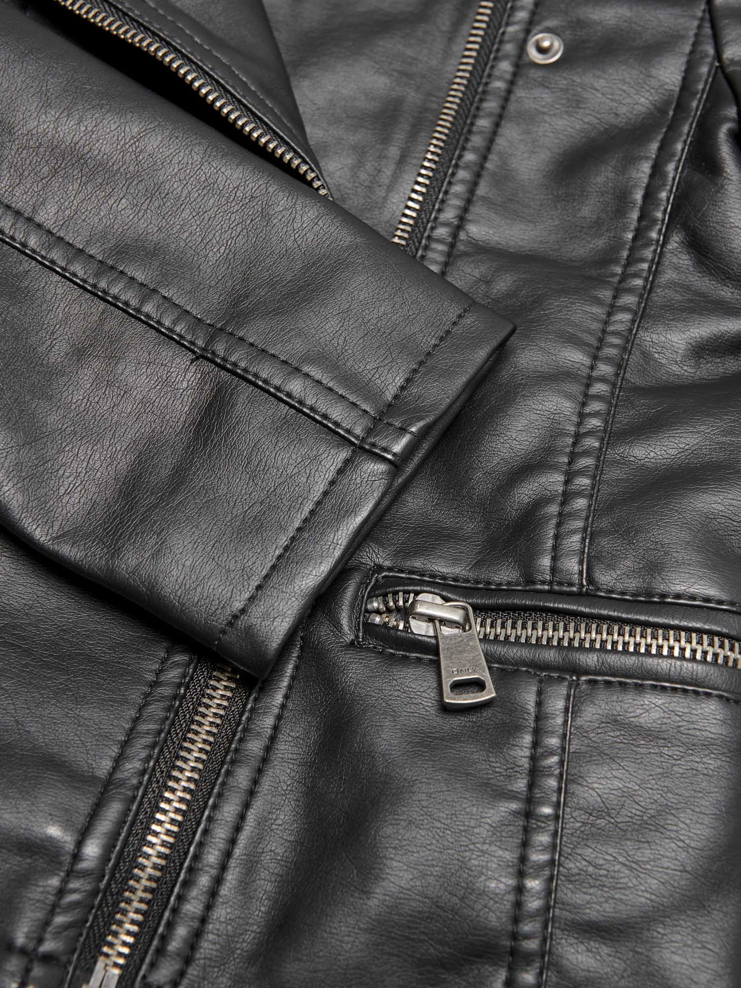 Giubbotto biker in ecopelle nero unisex per bambino