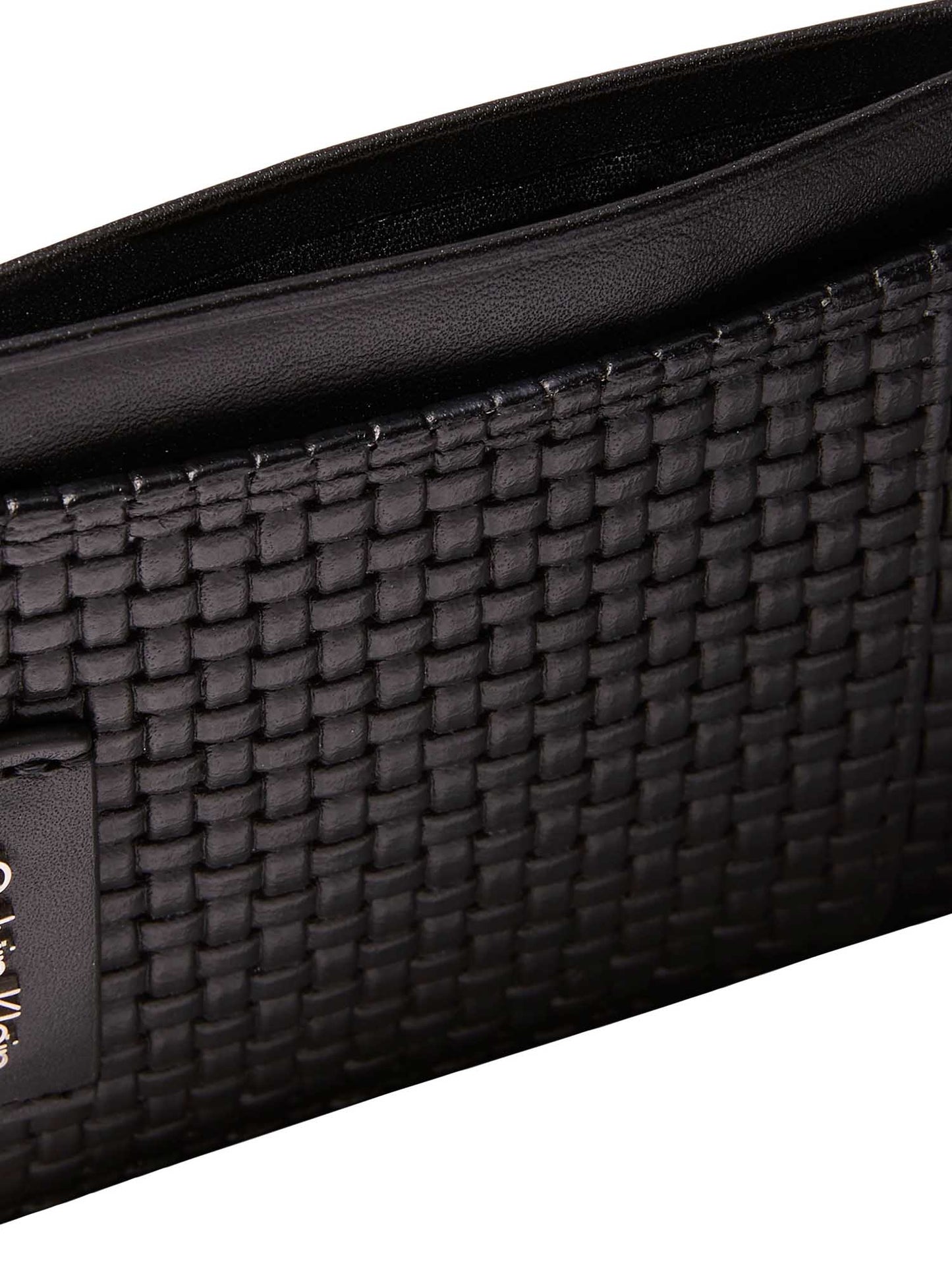 Portacarte Calvin Klein Emboss da uomo in similpelle nero
