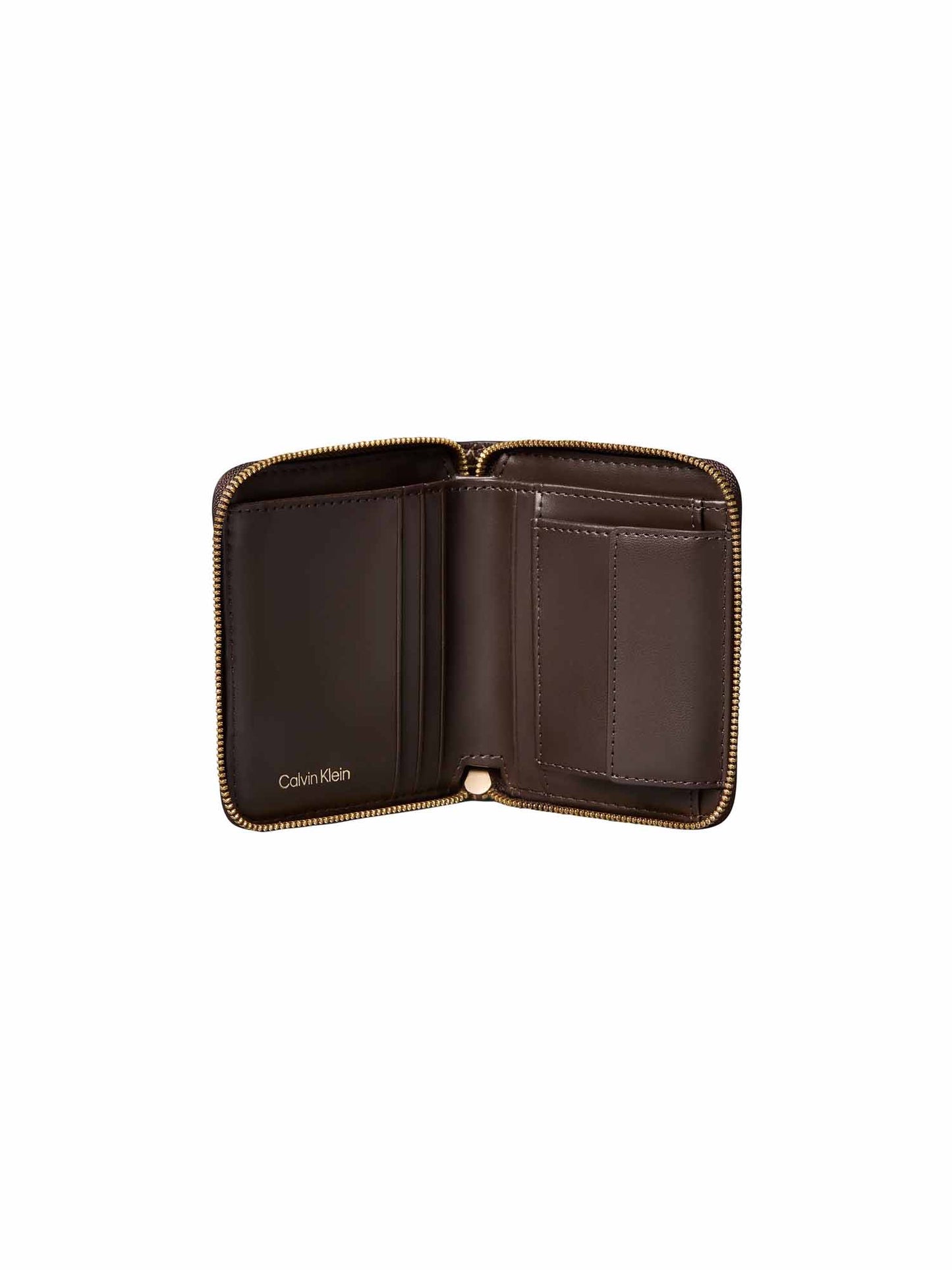 Calvin Klein CK Emblem Zip Around, portafoglio da donna marrone