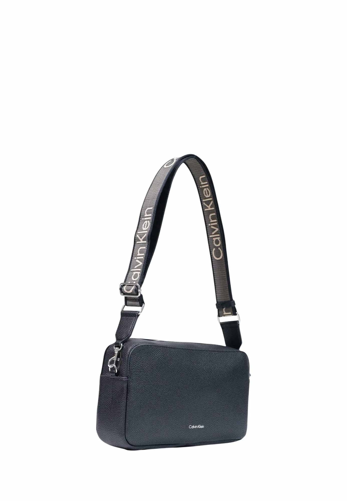Calvin Klein Webbing 2x Strap Lg Camera Bag, borsa da unisex adulto nera