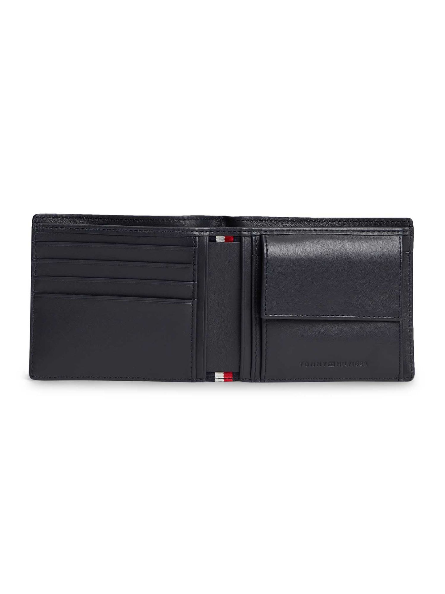 Portafogli da uomo Tommy Jeans blu con motivo a bandierine in rilievo