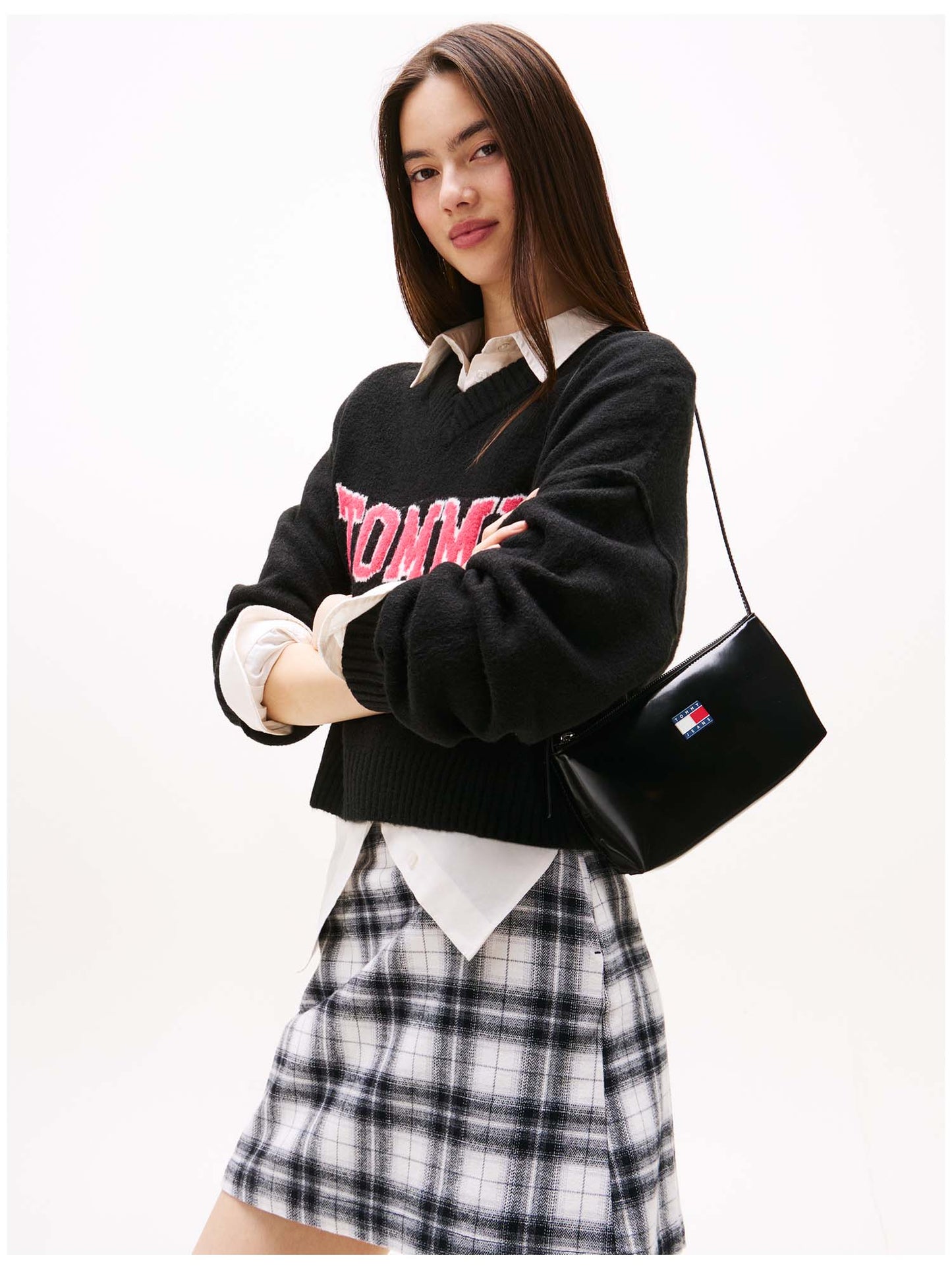 BORSA A SPALLA TOMMY JEANS DONNA NERO