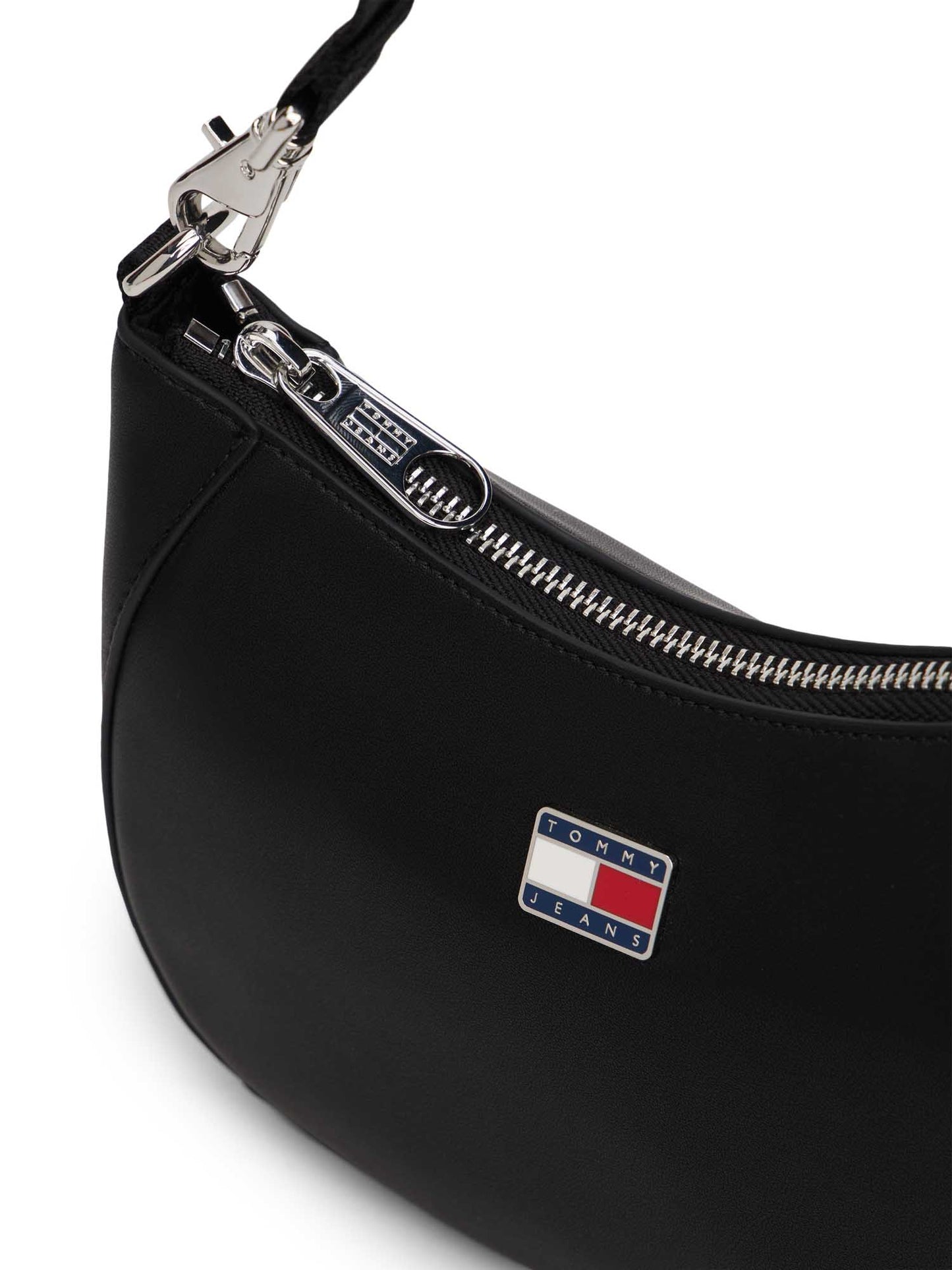 Mini bag a mezza luna Tommy Jeans nera da donna elegante