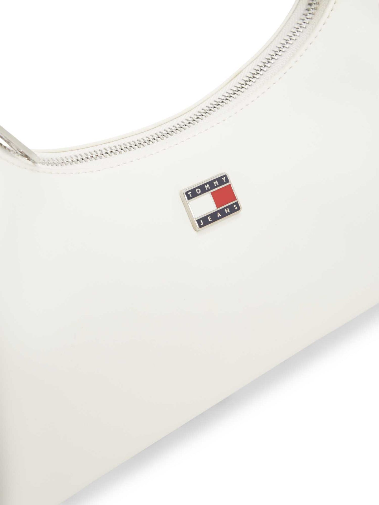 Borsa mezza luna bianca Tommy Jeans con charm da donna