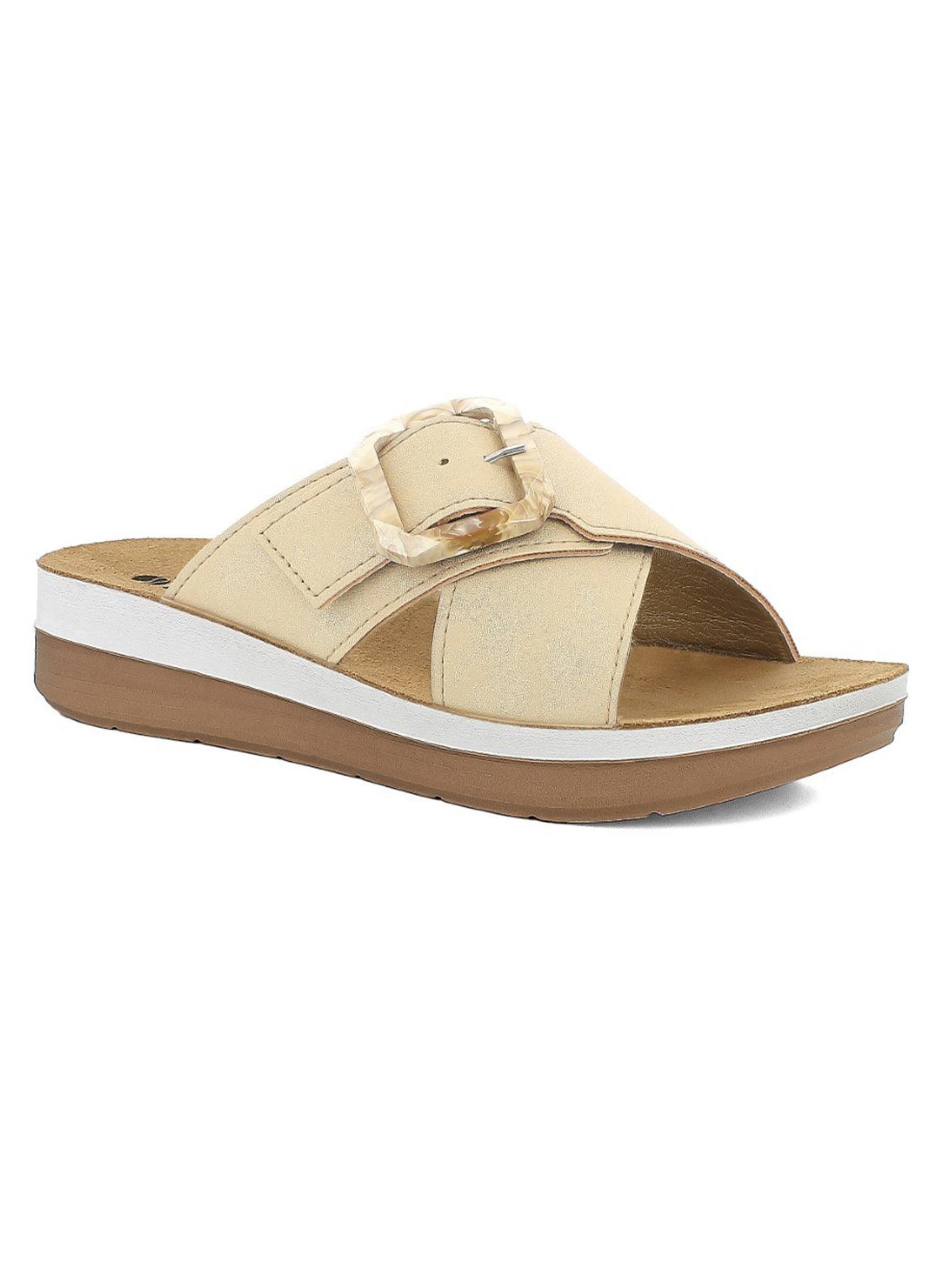 Ciabatta donna In Blu beige per un comfort casual e pratico