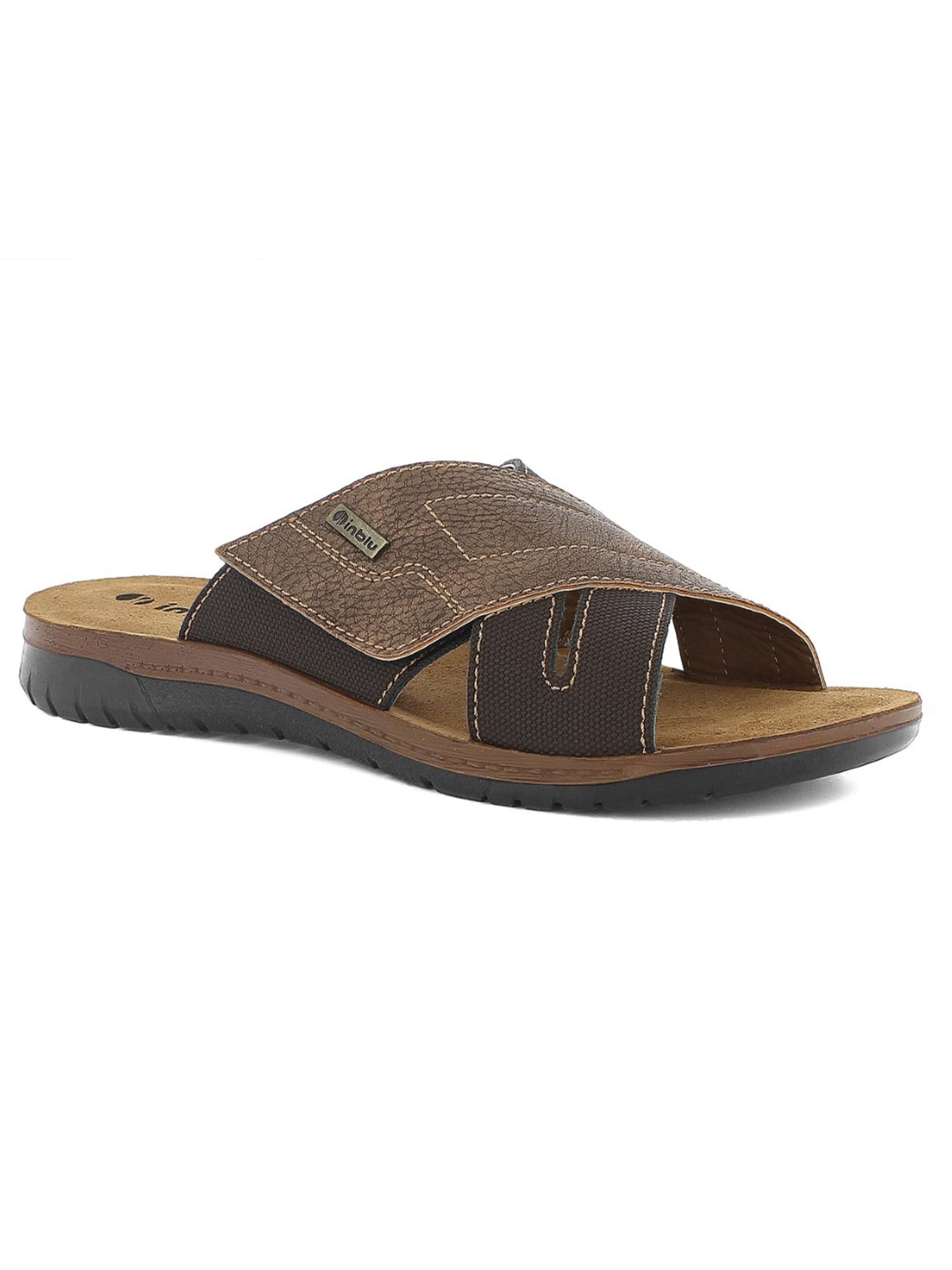 Sandali da uomo In Blu beige con fascia intrecciata regolabile