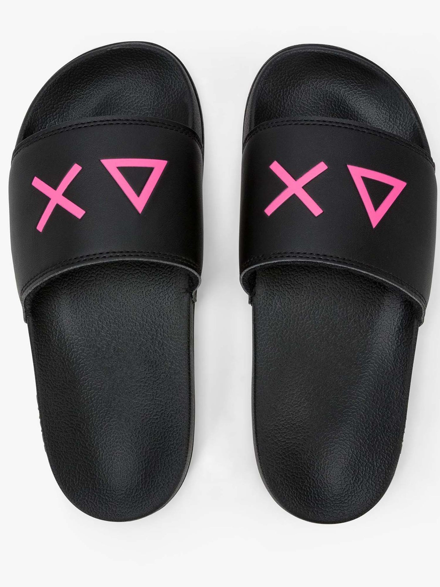 Ciabatte donna Sun68 nere con logo fucsia dal design minimalista