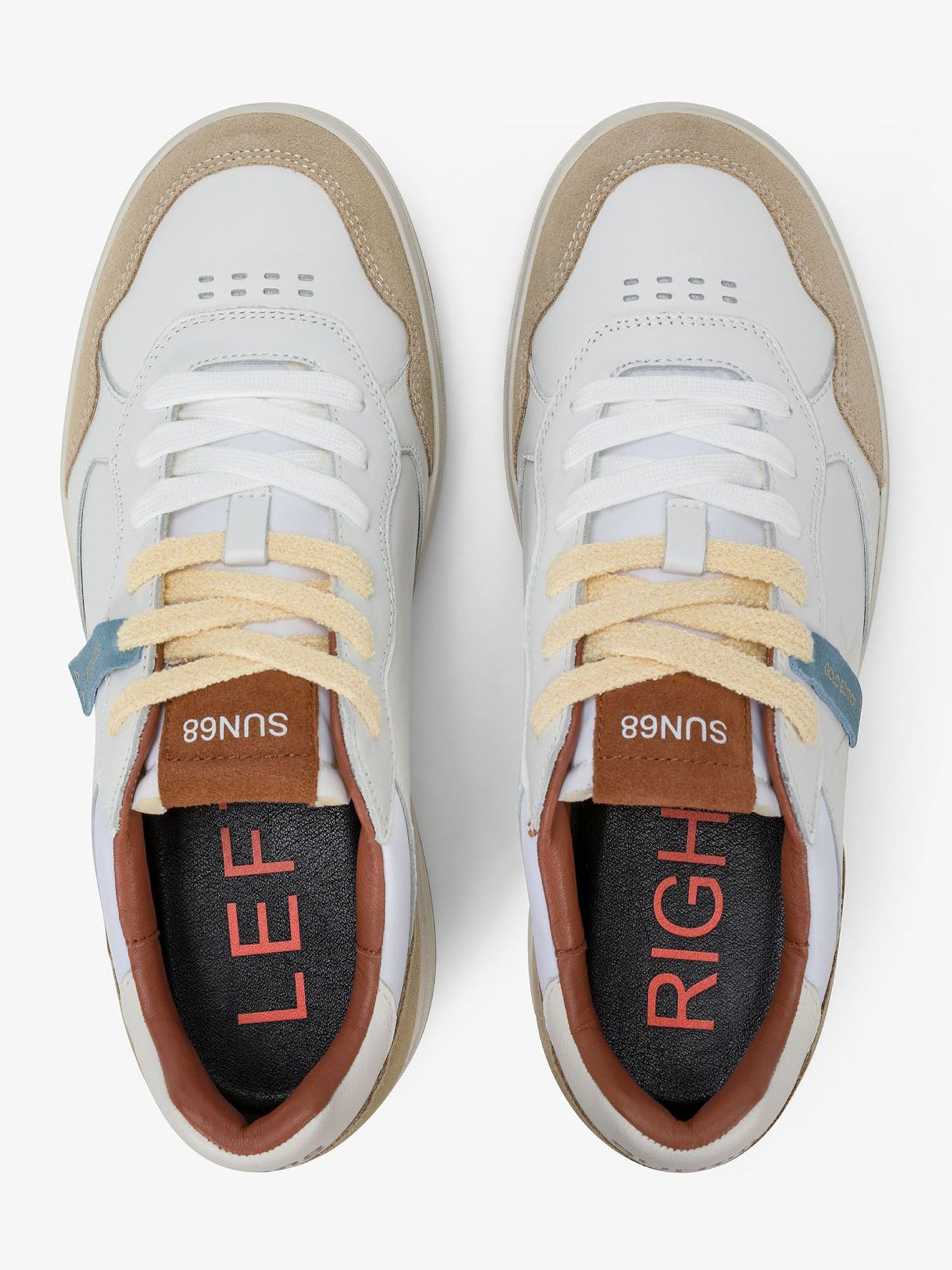 Sun68 Big Basket Evo, sneakers da uomo multicolore in pelle e camoscio